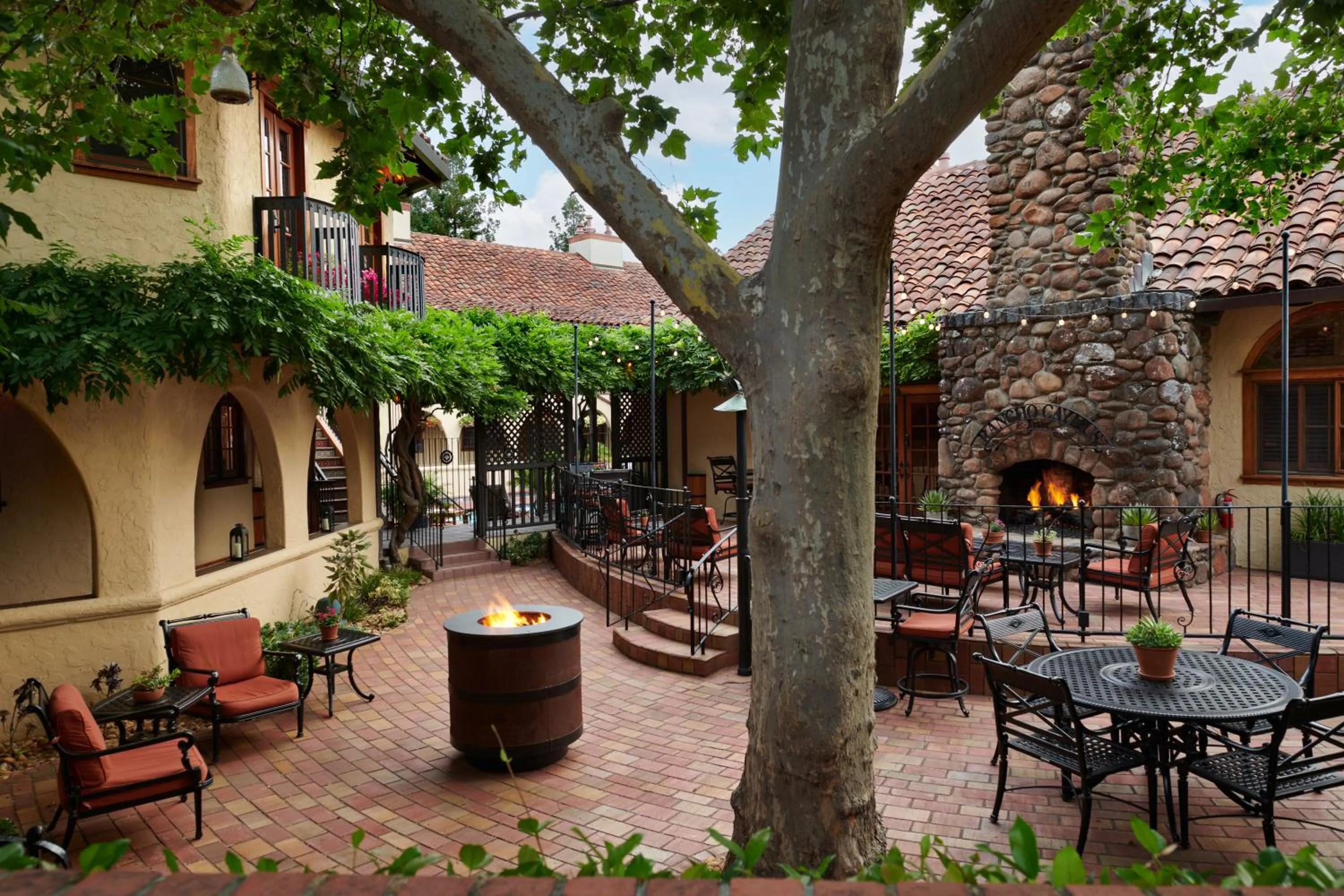 fireplace in Rancho Caymus Inn