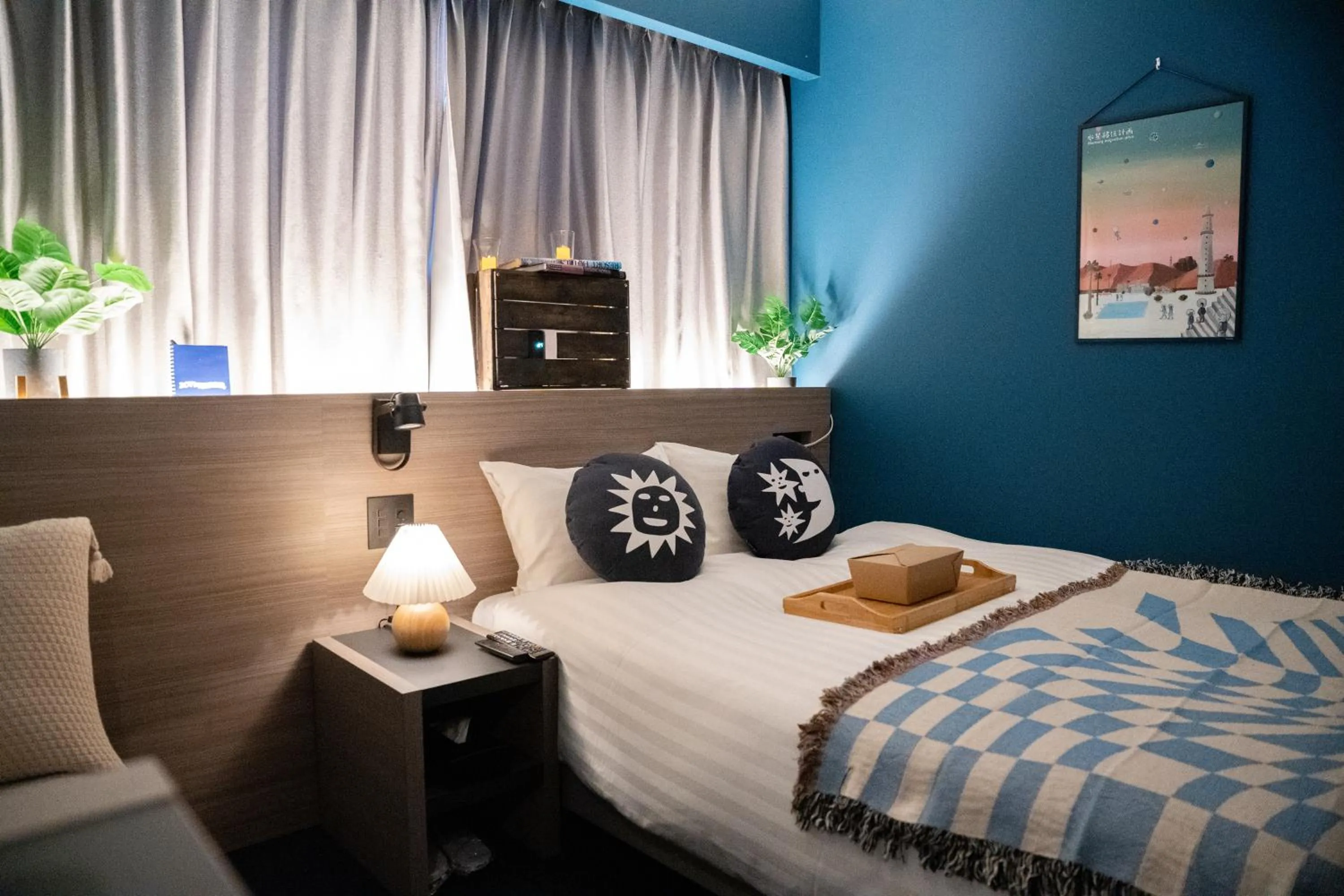 Bed in Hotel She, Osaka