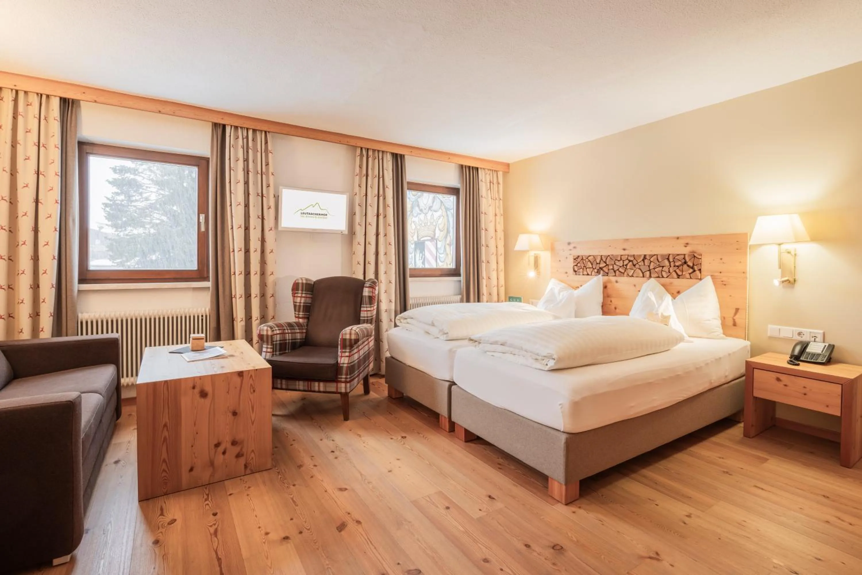 Bed in Biohotel Leutascherhof