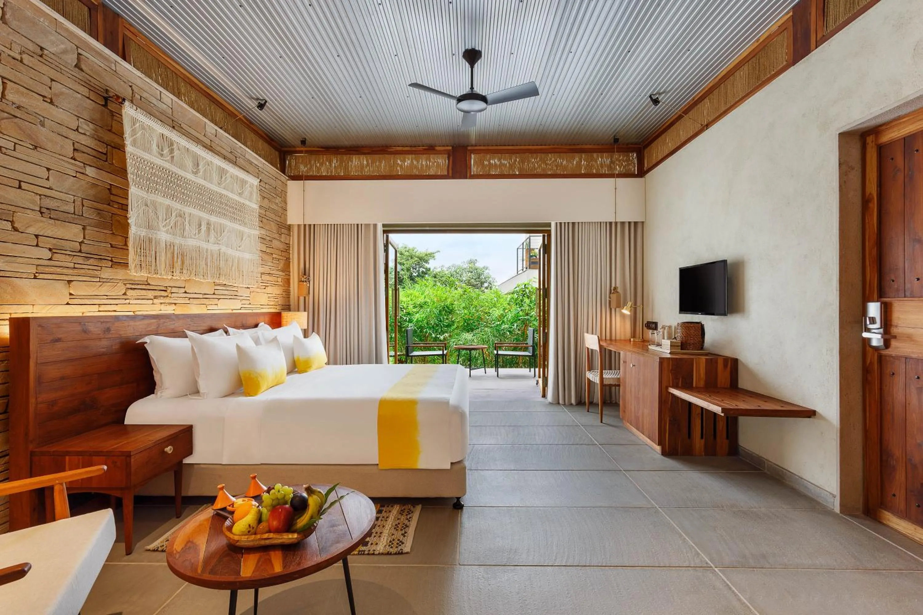 Balcony/Terrace, Bed in Woods at Sasan