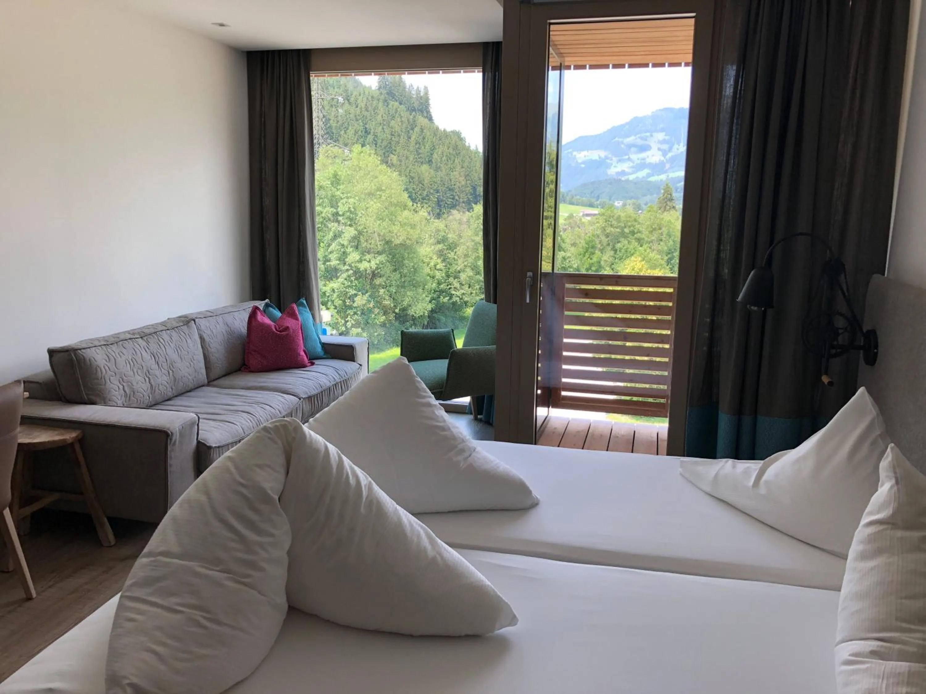 Balcony/Terrace, Bed in Lifesport Hotel Hechenmoos