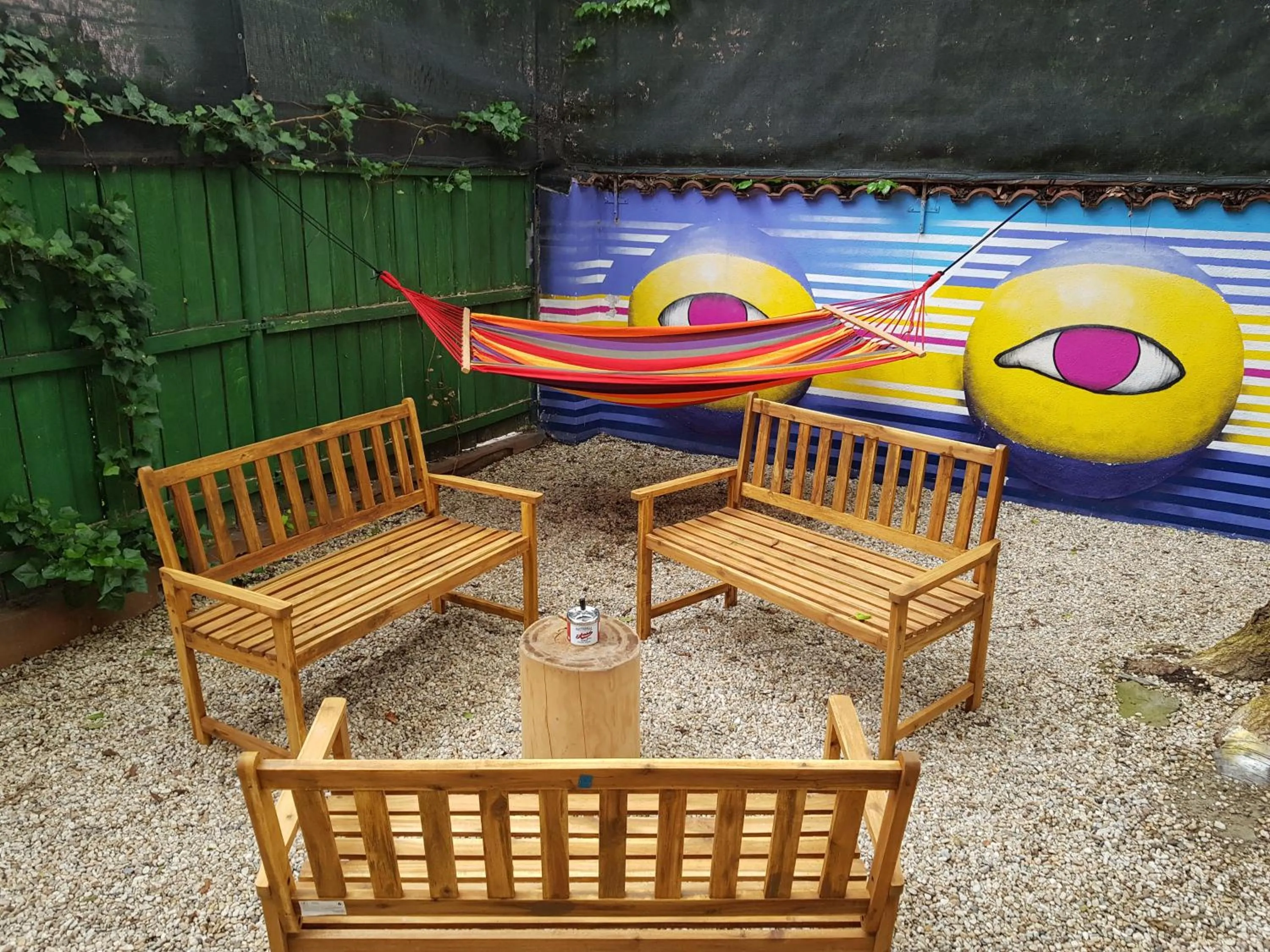 Patio in Popcorn Hostel