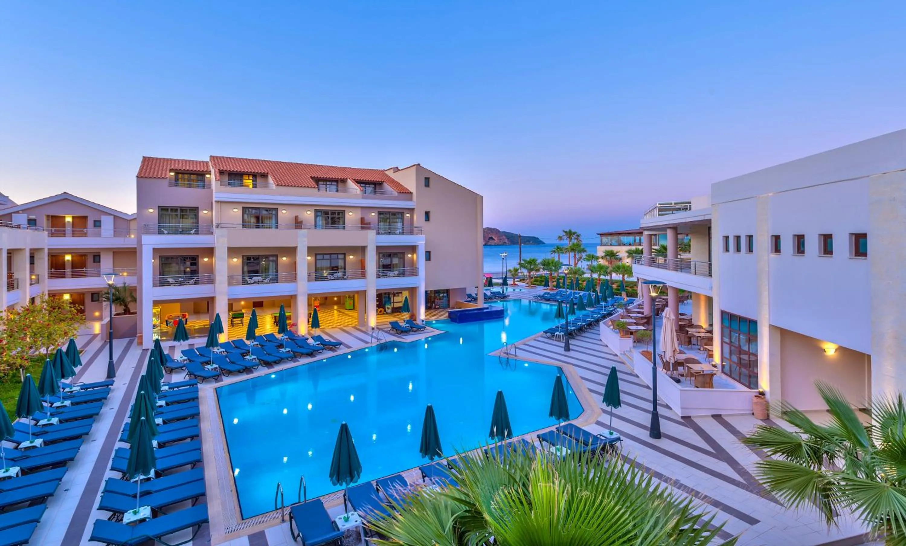 Pool view in Porto Platanias Beach Resort & Spa