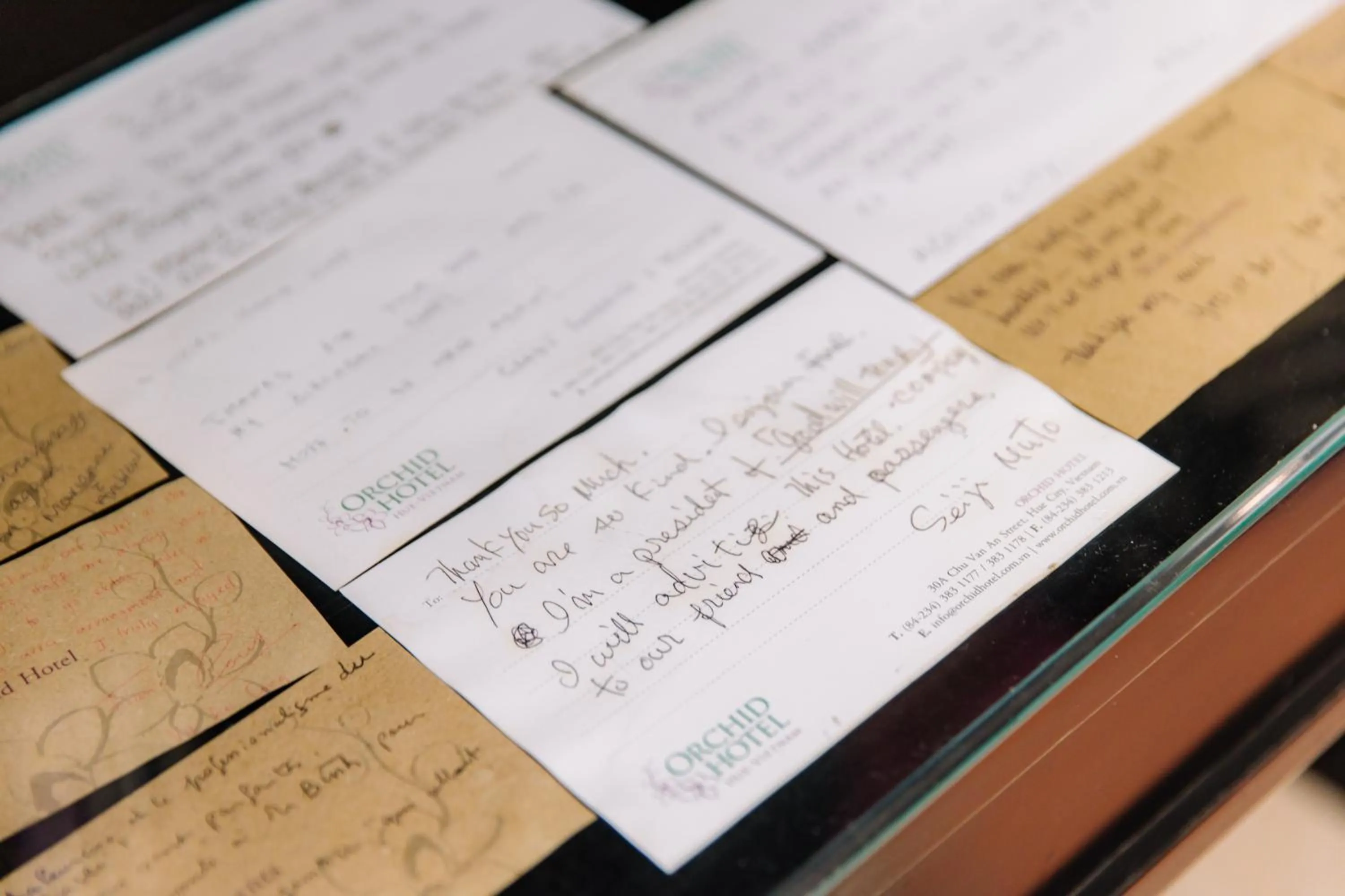 Text overlay in Orchid Hotel