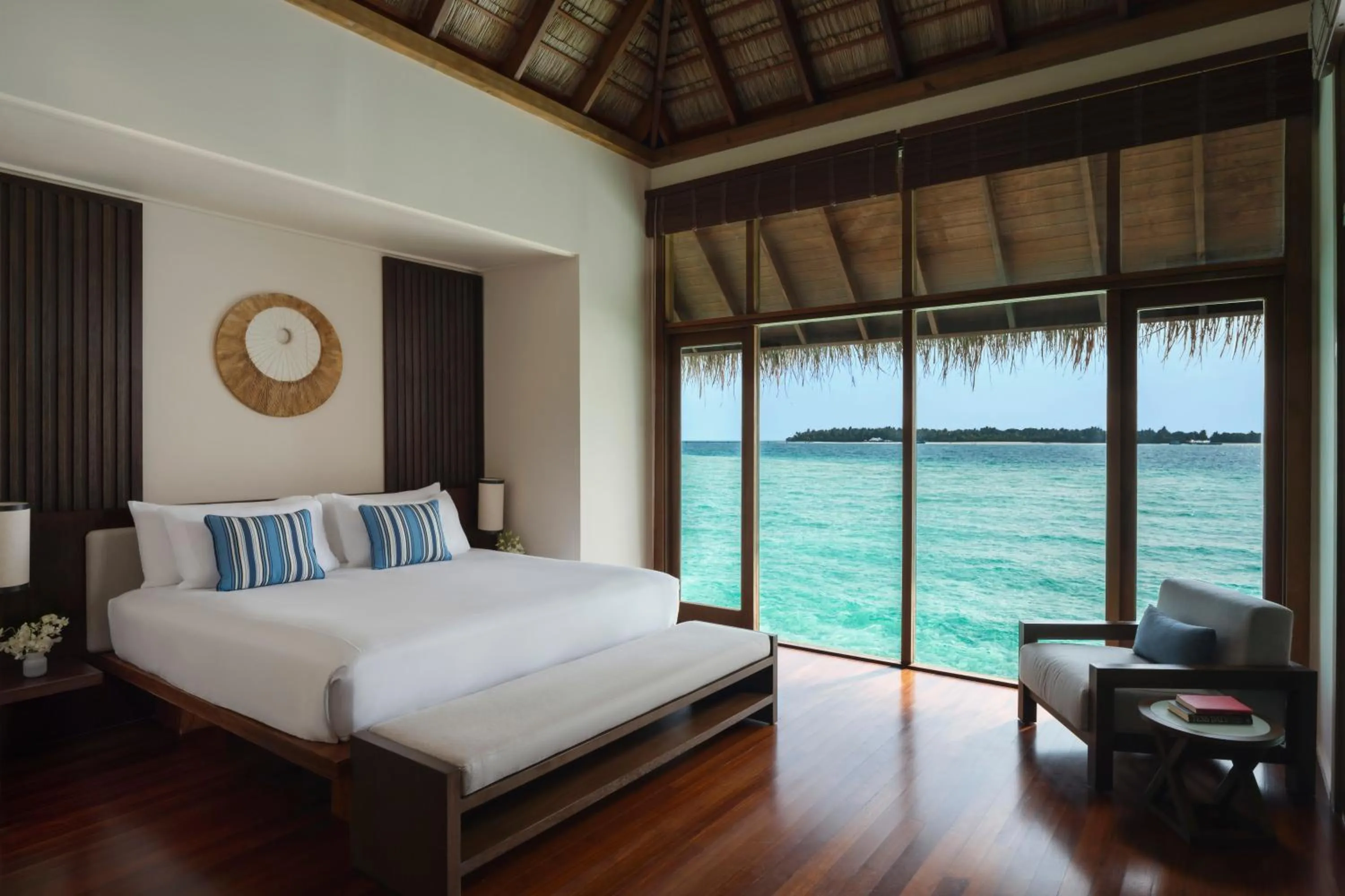 Bed in Conrad Maldives Rangali Island
