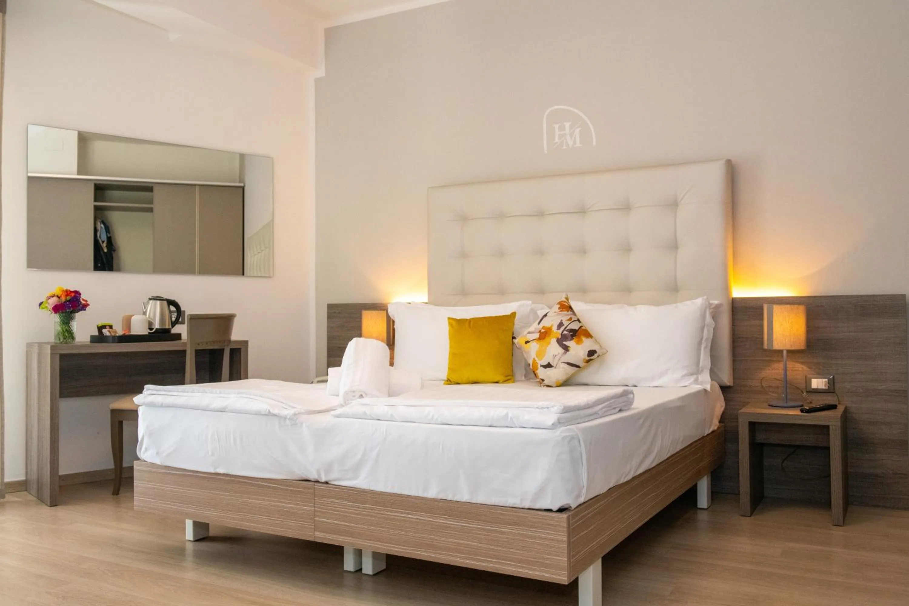 Decorative detail, Bed in Hotel Delle Mimose