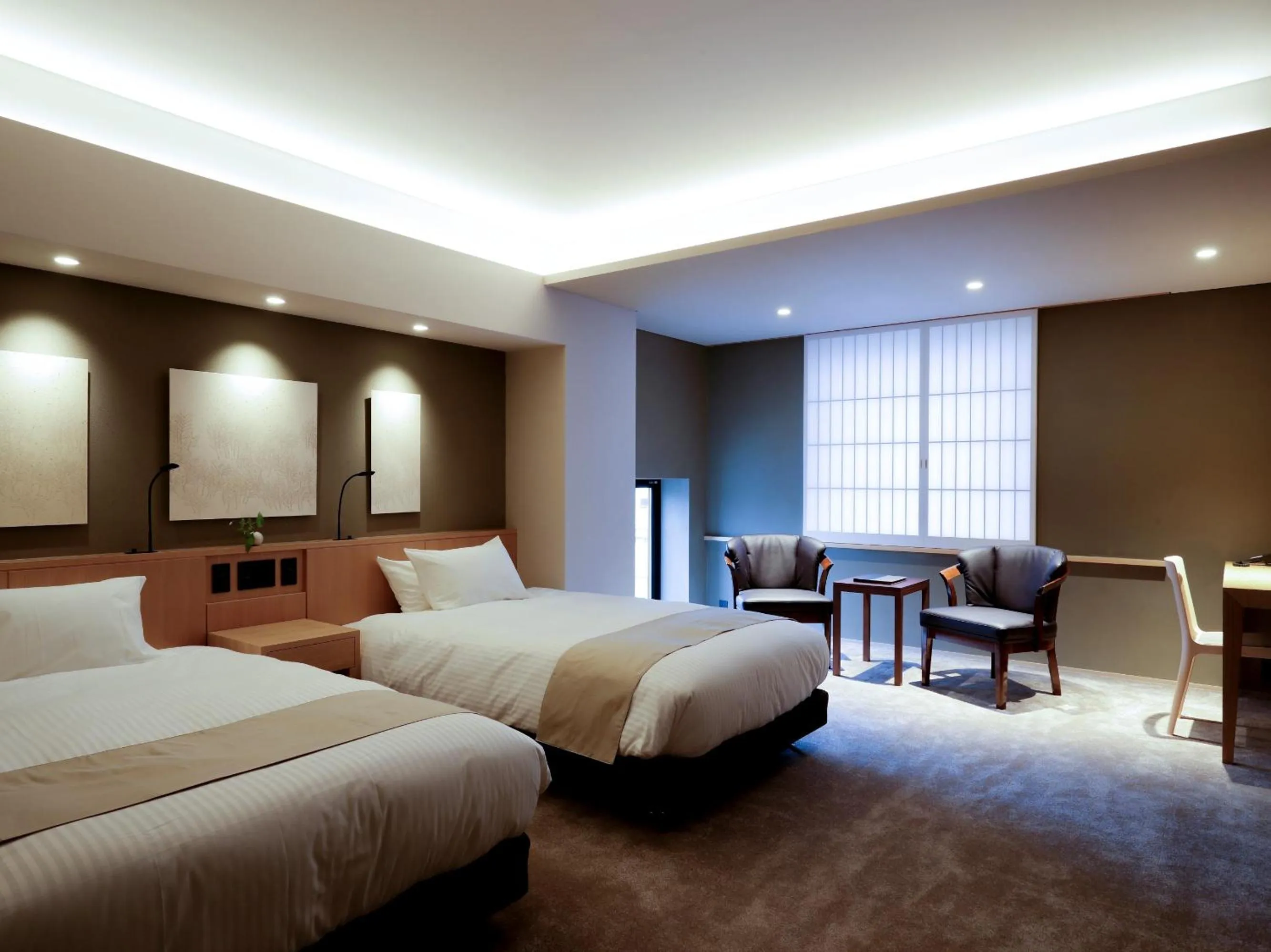 Photo of the whole room, Bed in Kaminarimon Ryokan