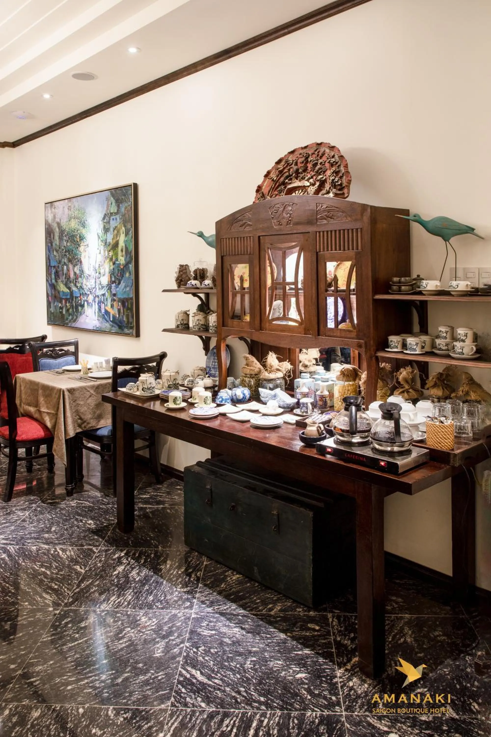 Decorative detail in Amanaki Saigon Boutique Hotel