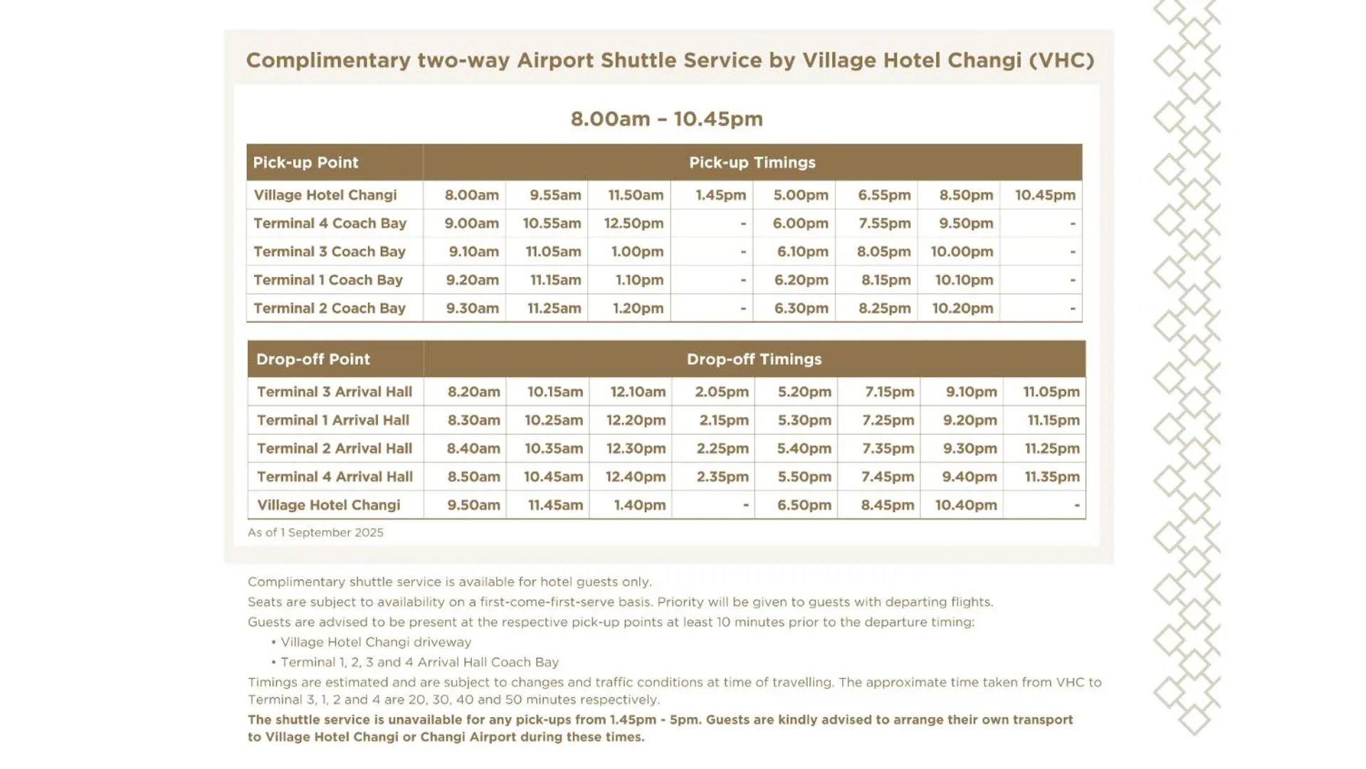 shuttle in Village Hotel Changi by Far East Hospitality