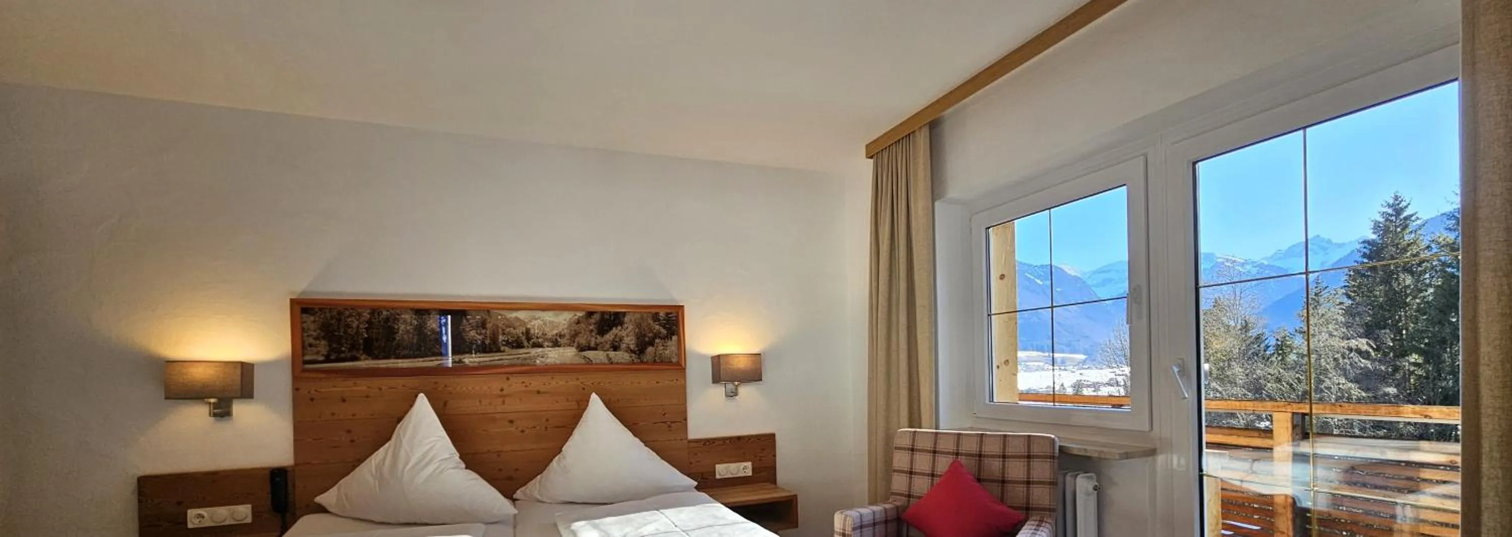 View (from property/room), Bed in Naturhotel Café Waldesruhe