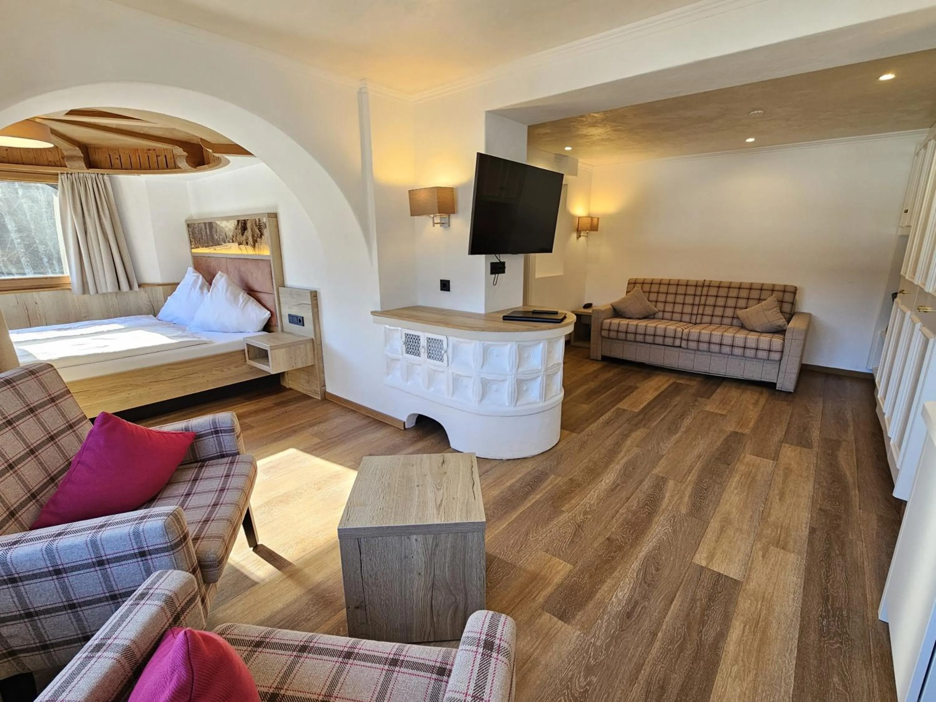 Living room, Bed in Naturhotel Café Waldesruhe