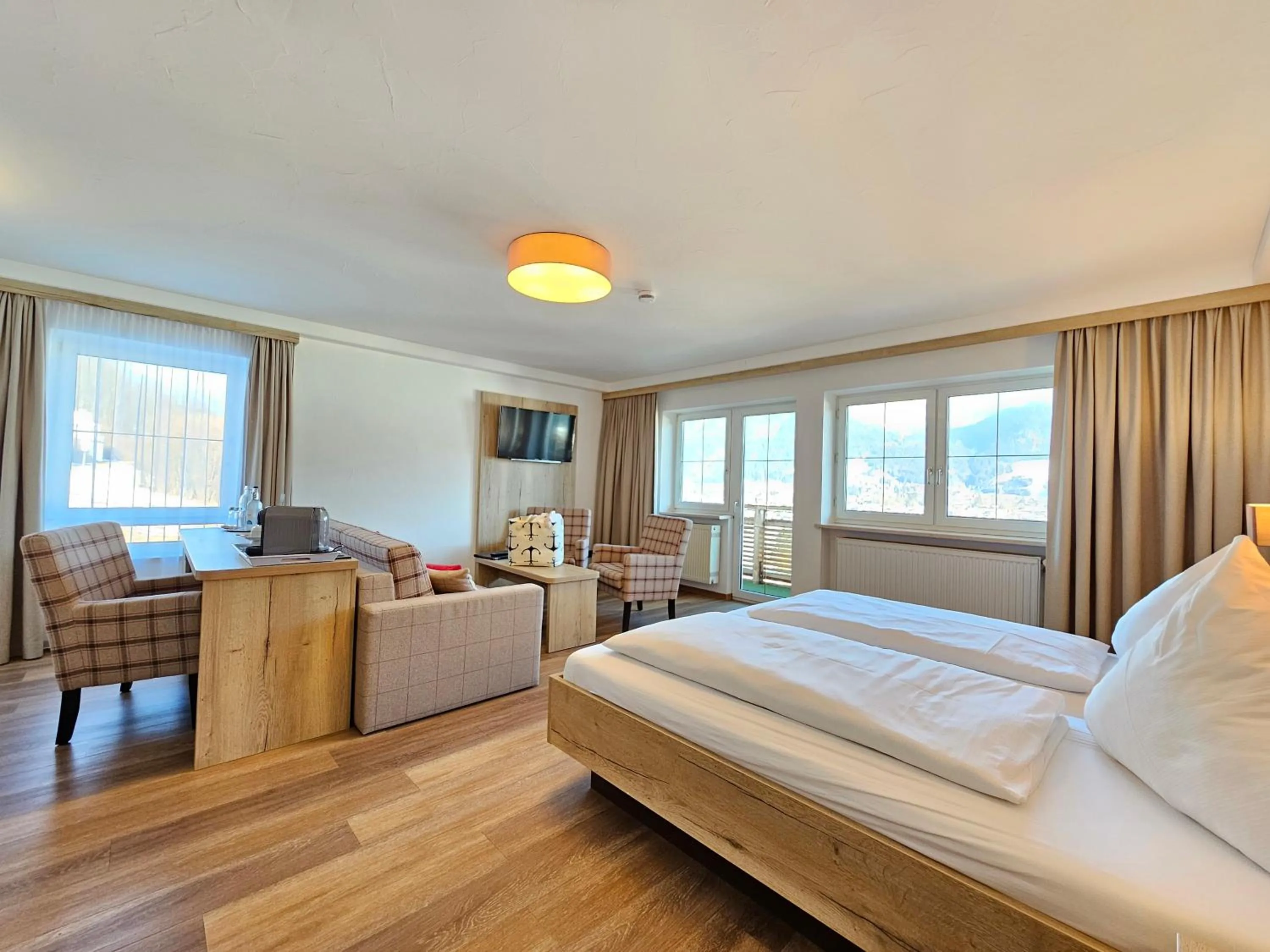 View (from property/room), Bed in Naturhotel Café Waldesruhe