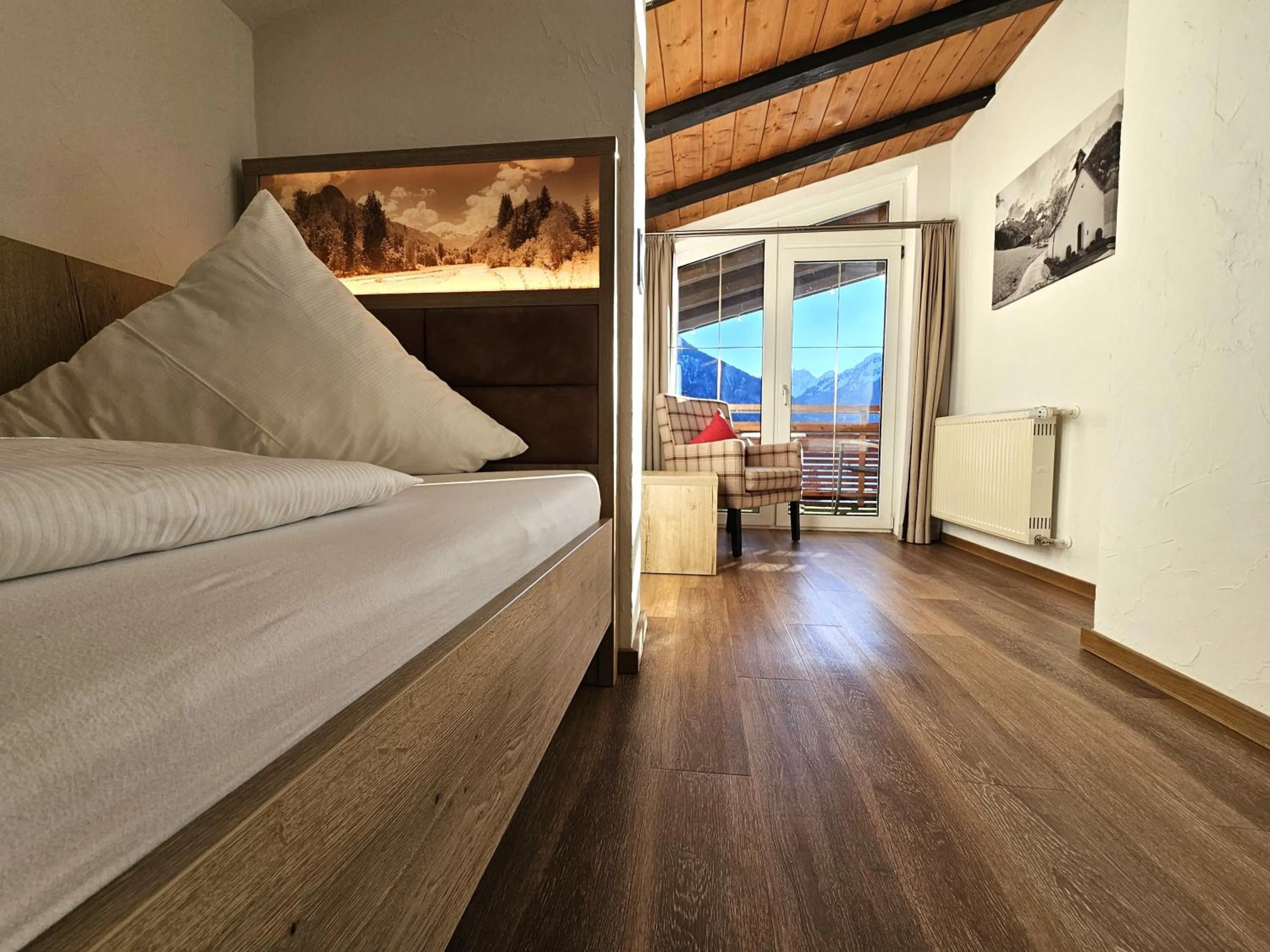 View (from property/room), Bed in Naturhotel Café Waldesruhe