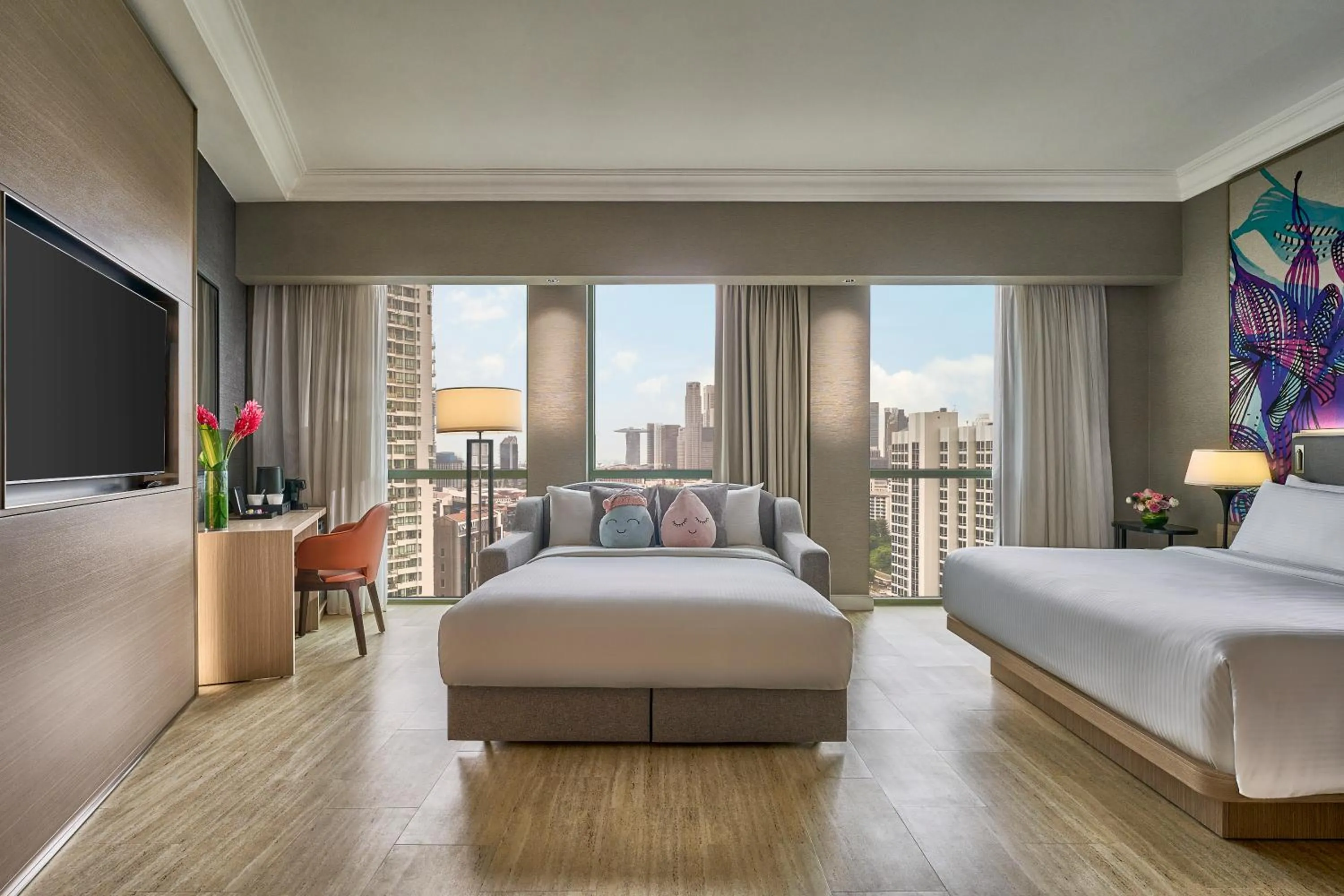 Bed in Grand Copthorne Waterfront Hotel Singapore