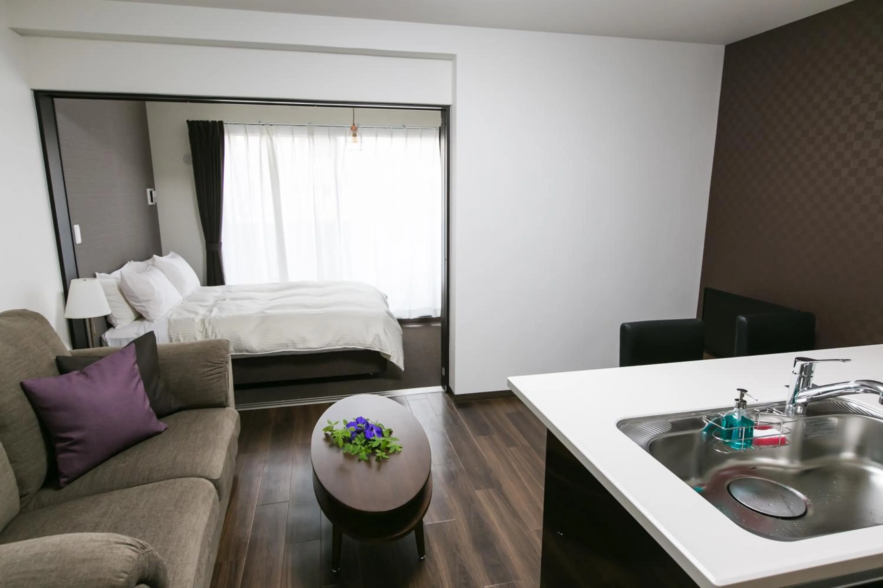 Photo of the whole room, Bed in Kyoto Four Sisters Residence