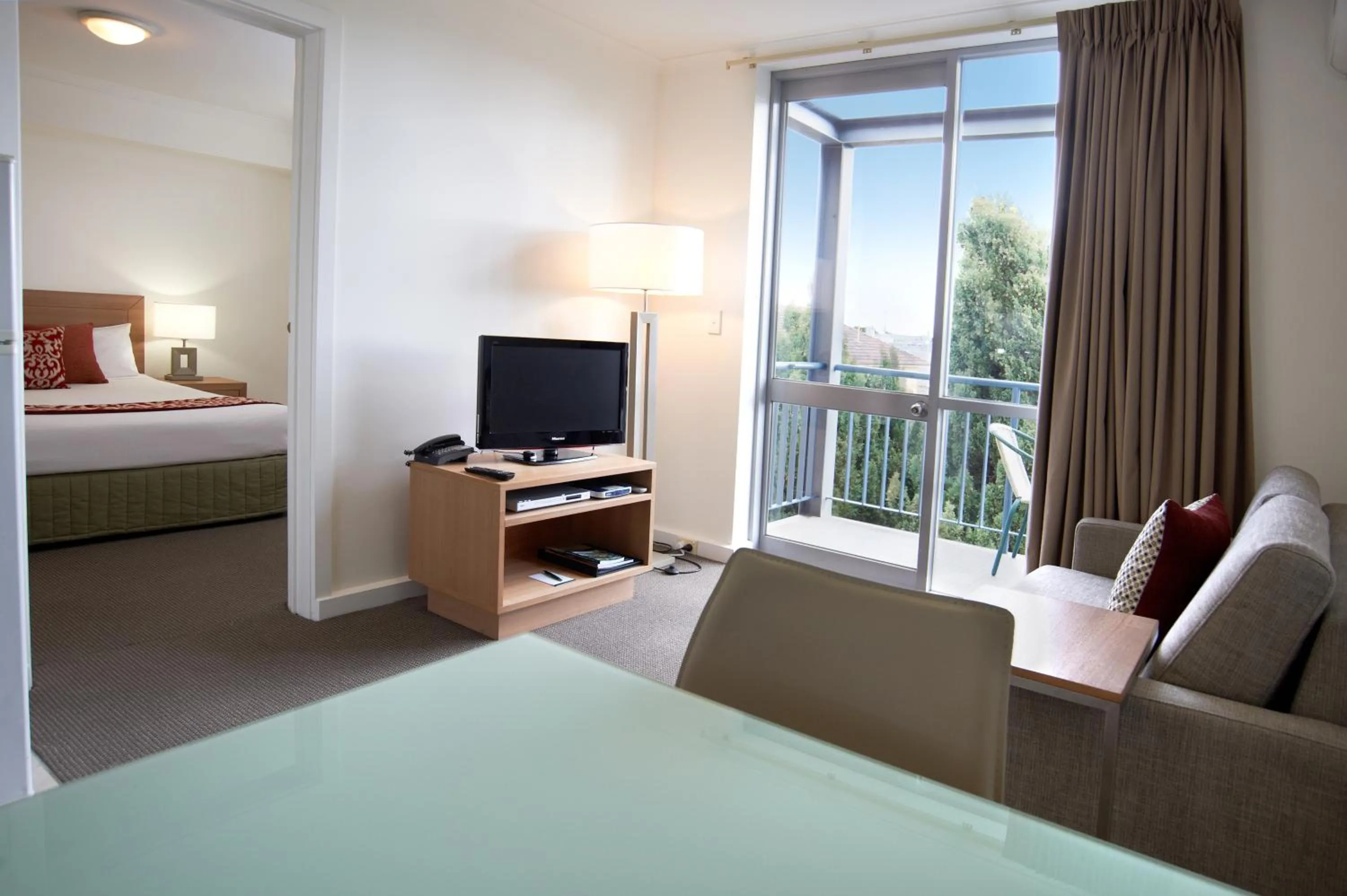 Living room, Bed in Quest St Kilda Bayside