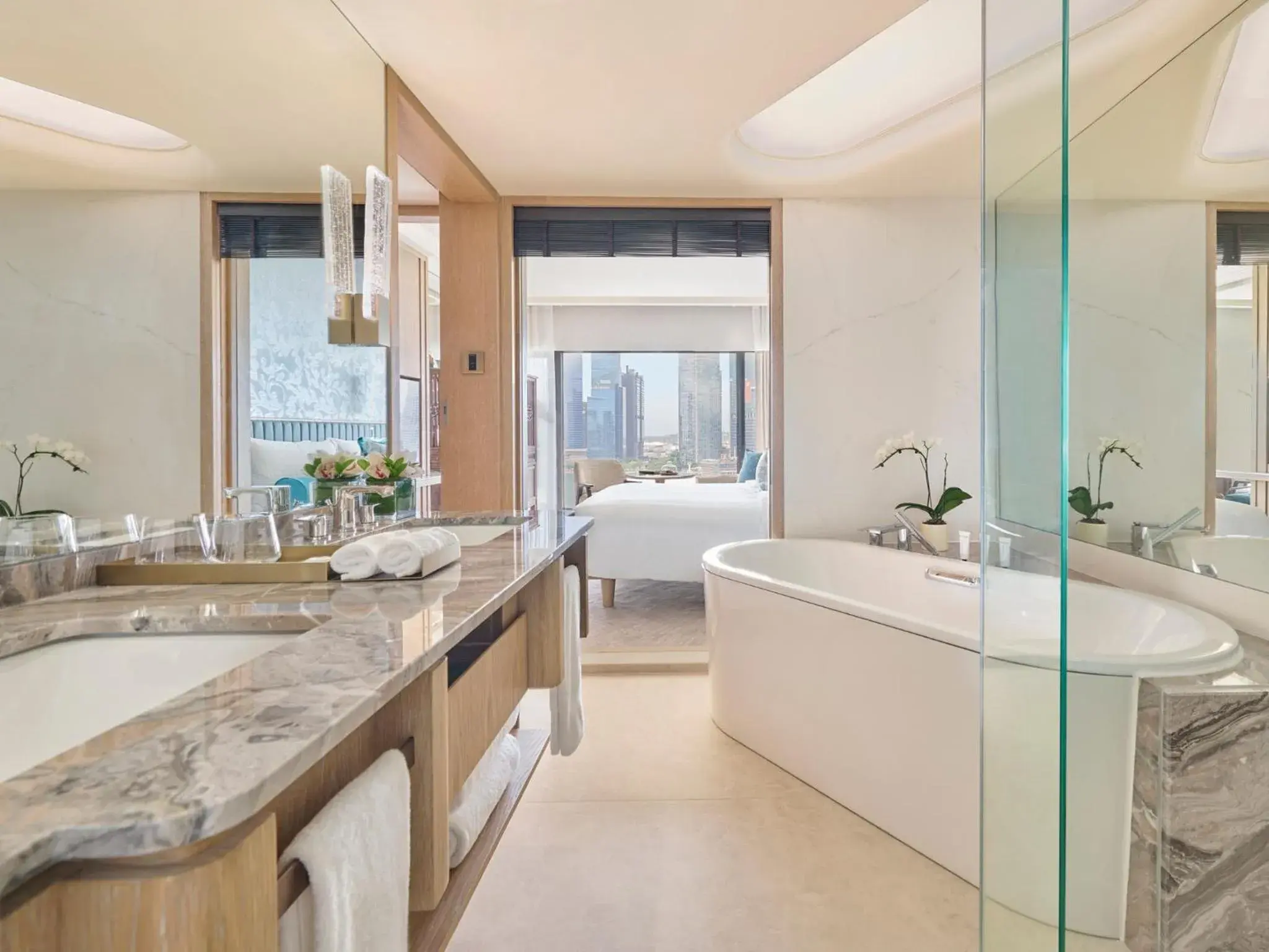 Marina Bay View Room Twin in Mandarin Oriental, Singapore Marina Bay View Room Twin in Mandarin Oriental, Singapore