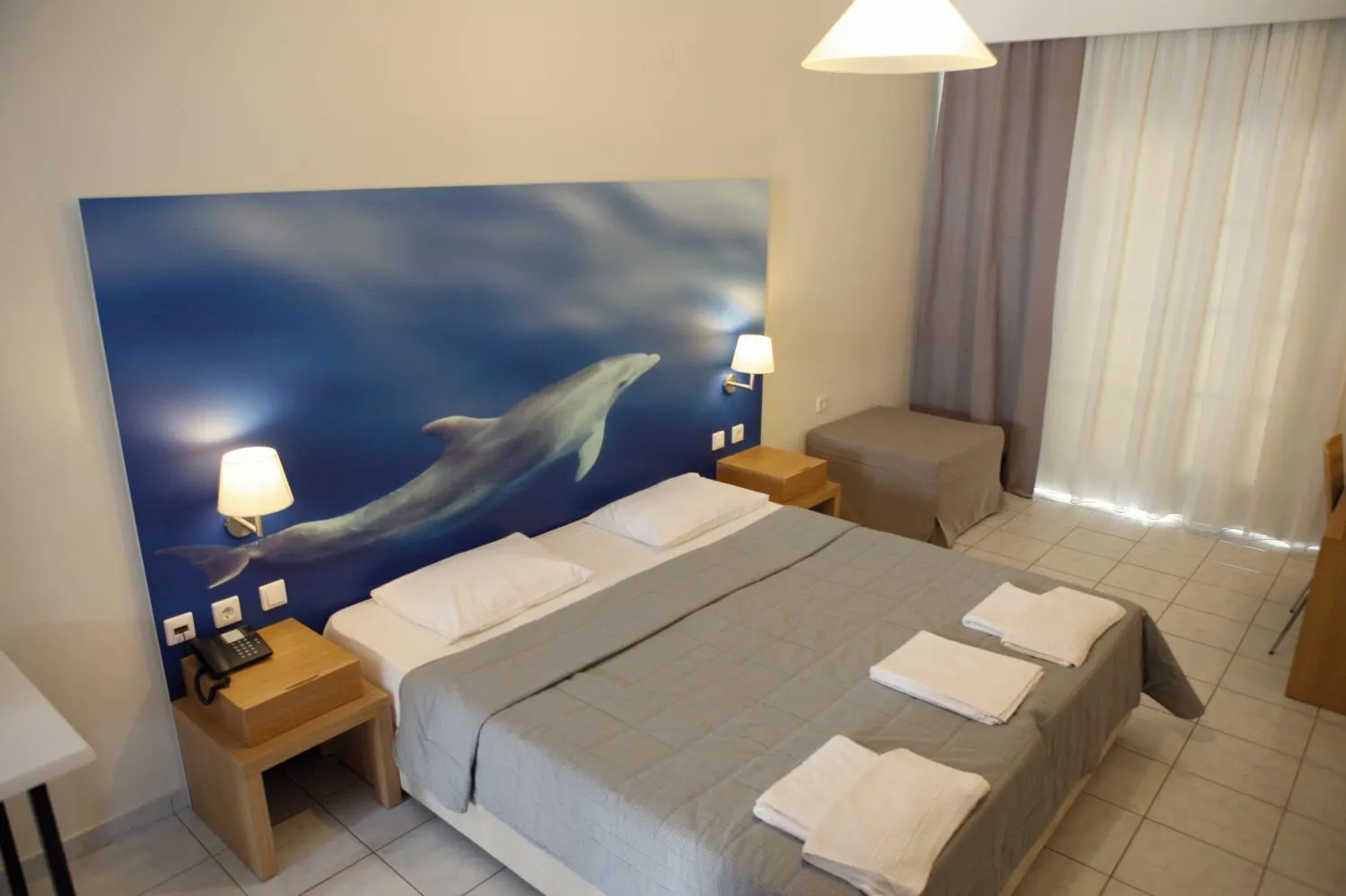 Bed in Hotel Nereides