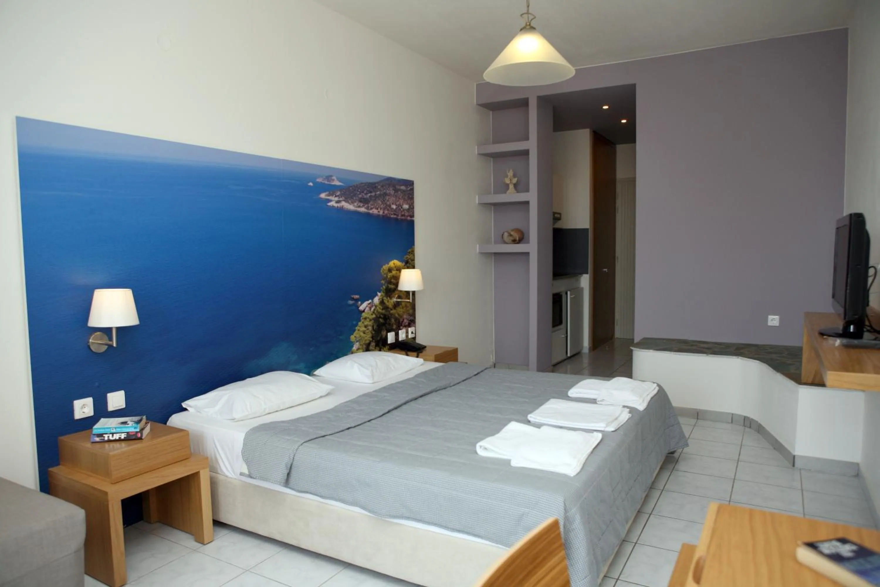 Bed in Hotel Nereides