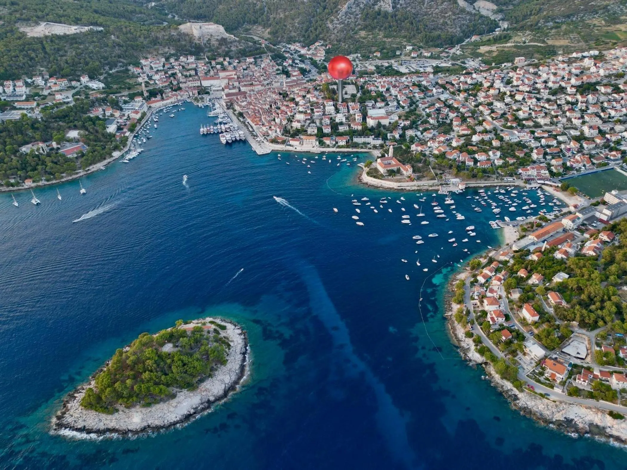 Bird's eye view in Villa Milton Hvar