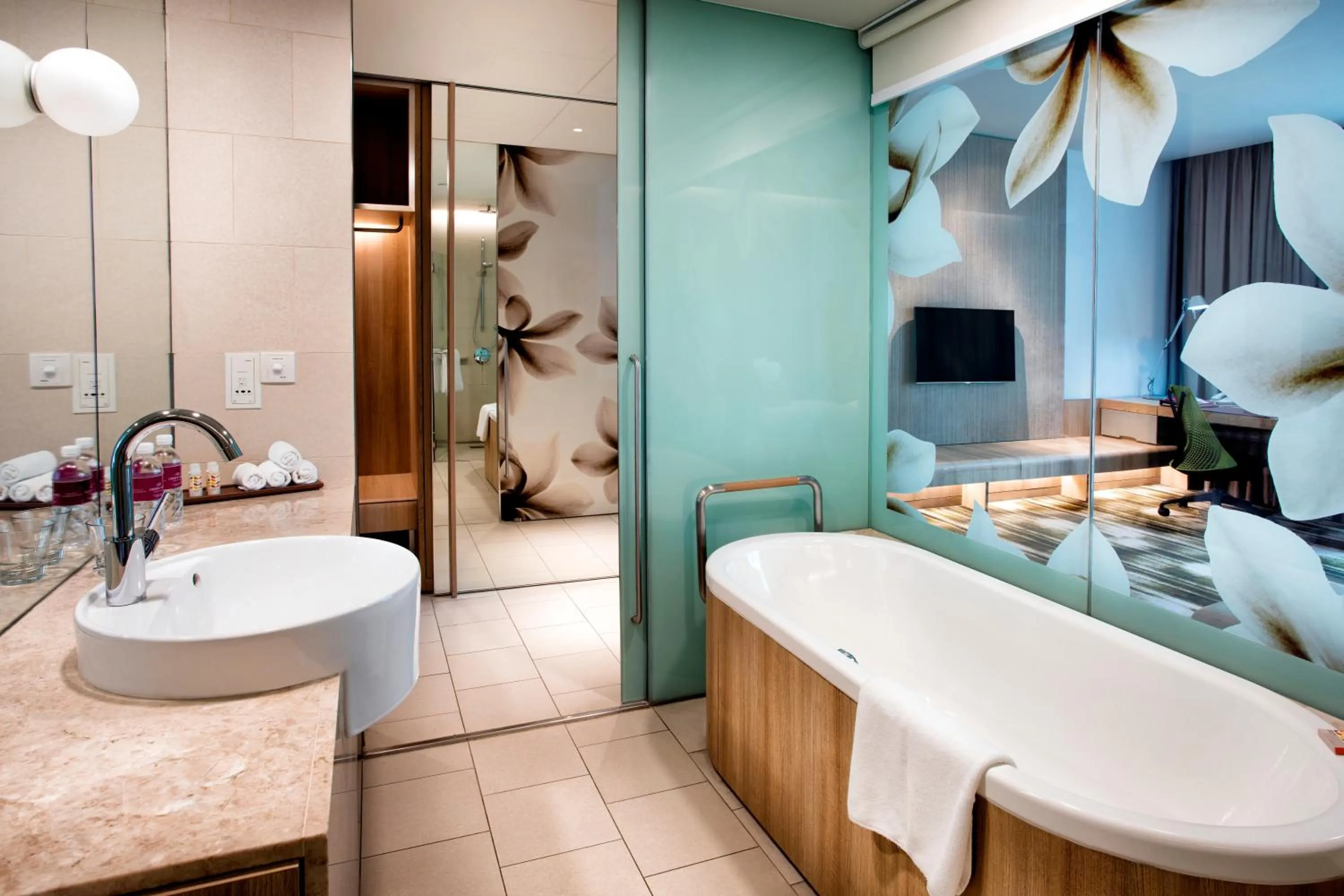 Bathroom in Crowne Plaza Changi Airport by IHG
