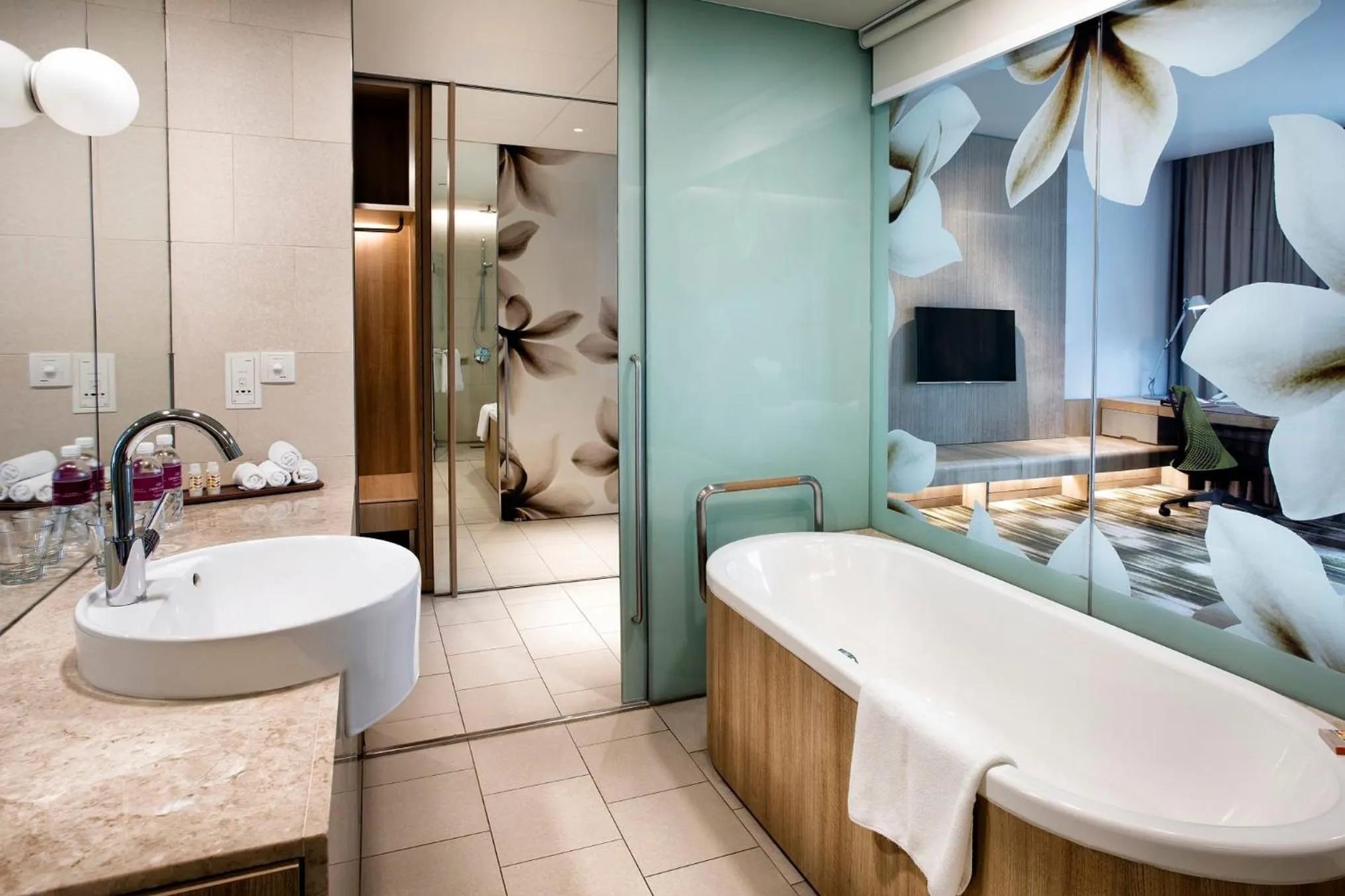 Bathroom in Crowne Plaza Changi Airport by IHG