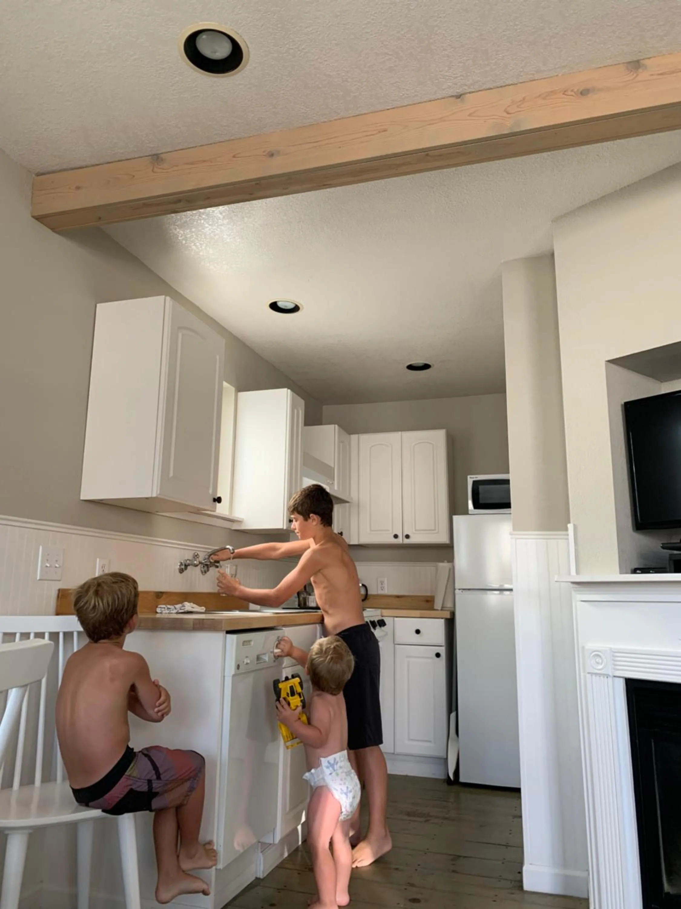 Family in Boardwalk Cottages