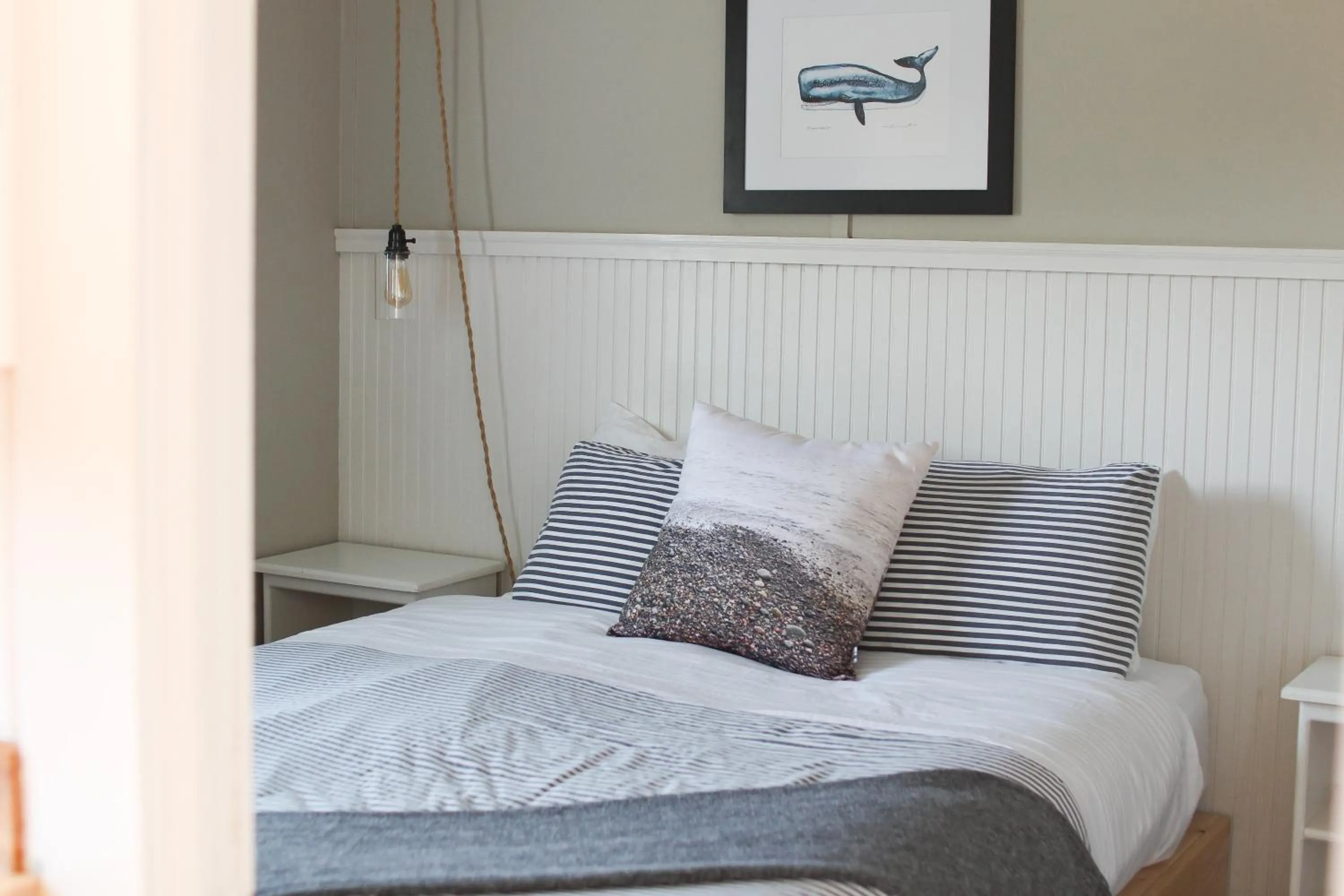 Bed in Boardwalk Cottages