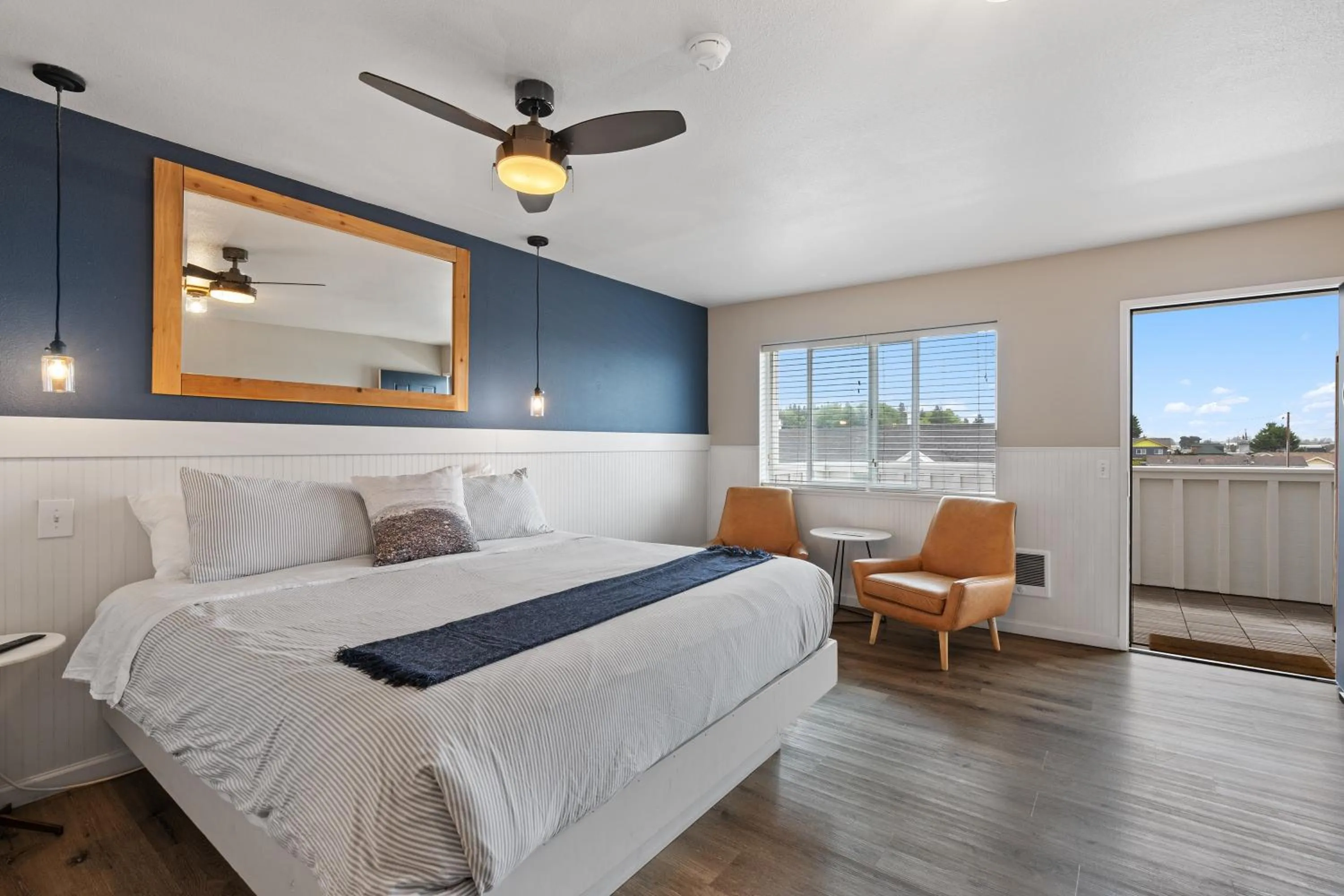 Bed in Boardwalk Cottages