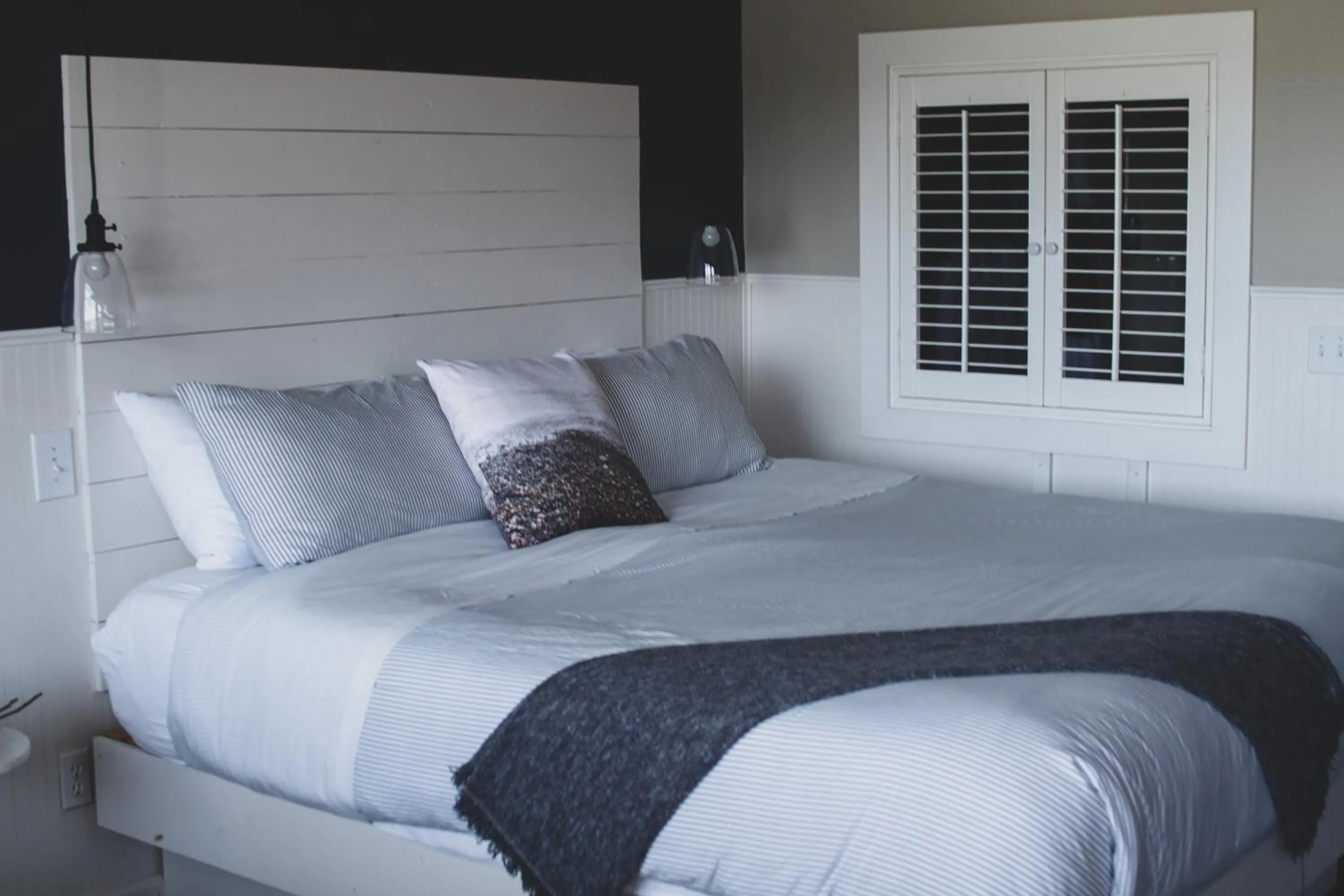Bed in Boardwalk Cottages