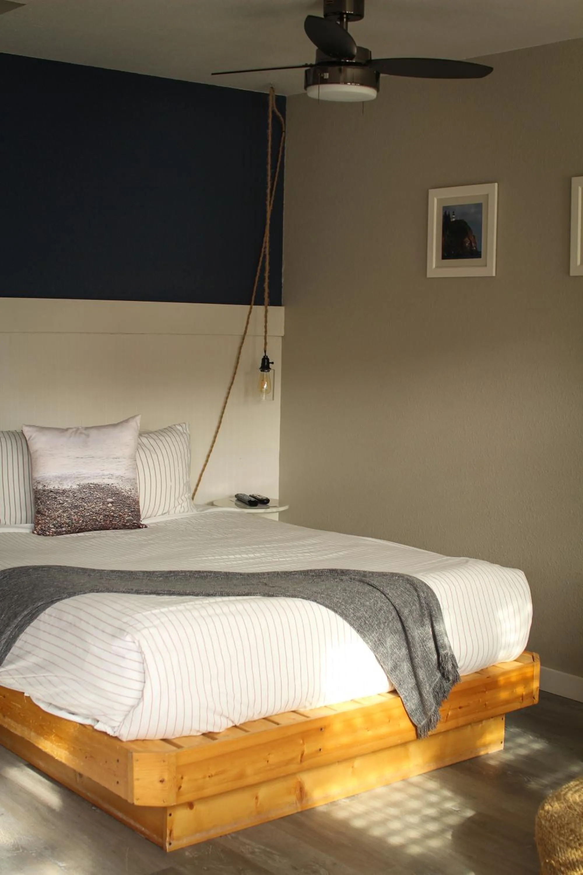 Bed in Boardwalk Cottages