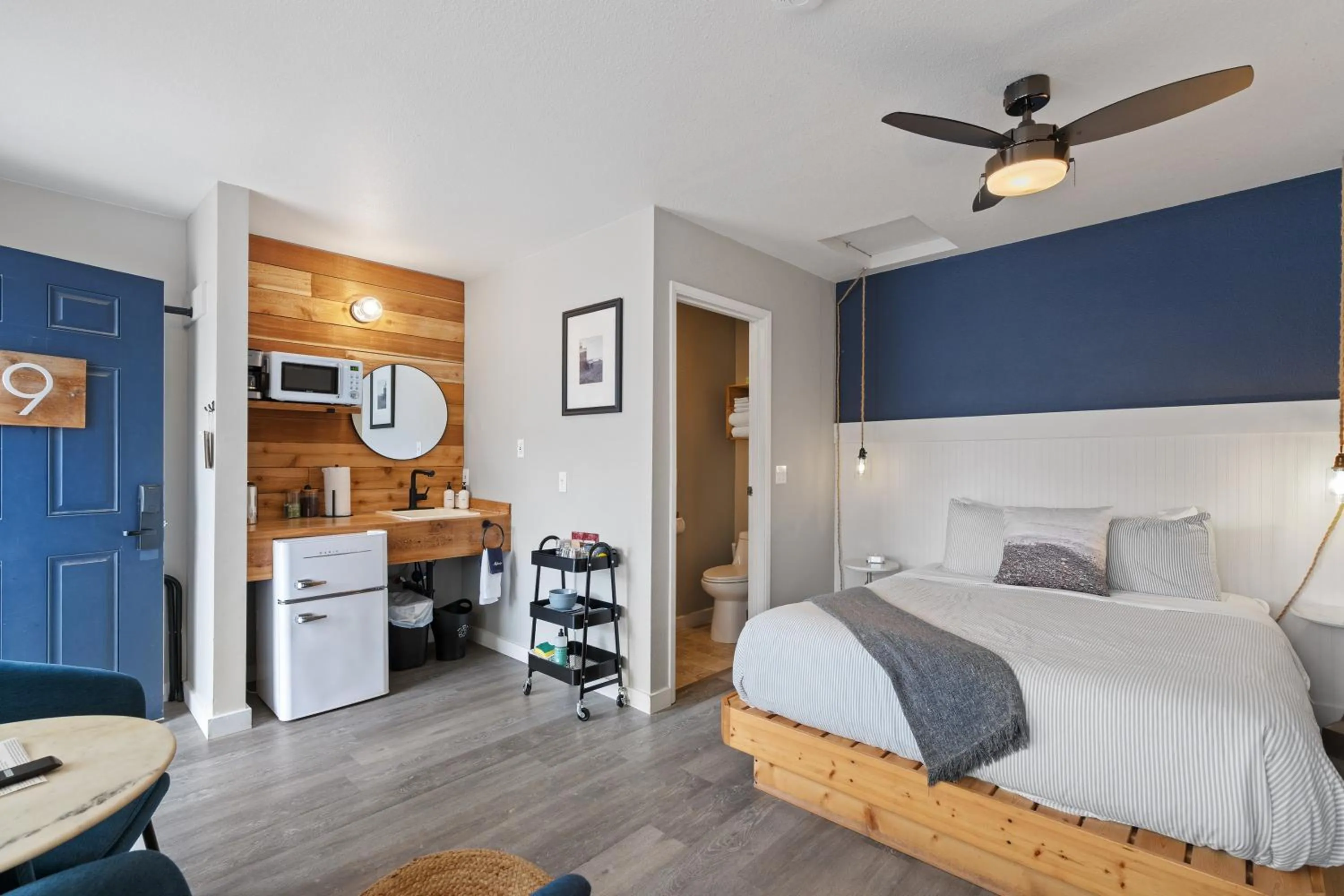 Bed in Boardwalk Cottages