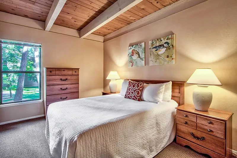 Bedroom, Bed in South Lake Tahoe Resort - Steps to Beach & Close to Heavenly