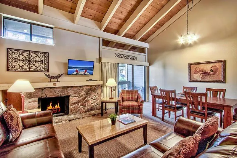 Living room in South Lake Tahoe Resort - Steps to Beach & Close to Heavenly