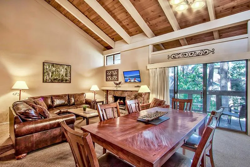 Living room in South Lake Tahoe Resort - Steps to Beach & Close to Heavenly