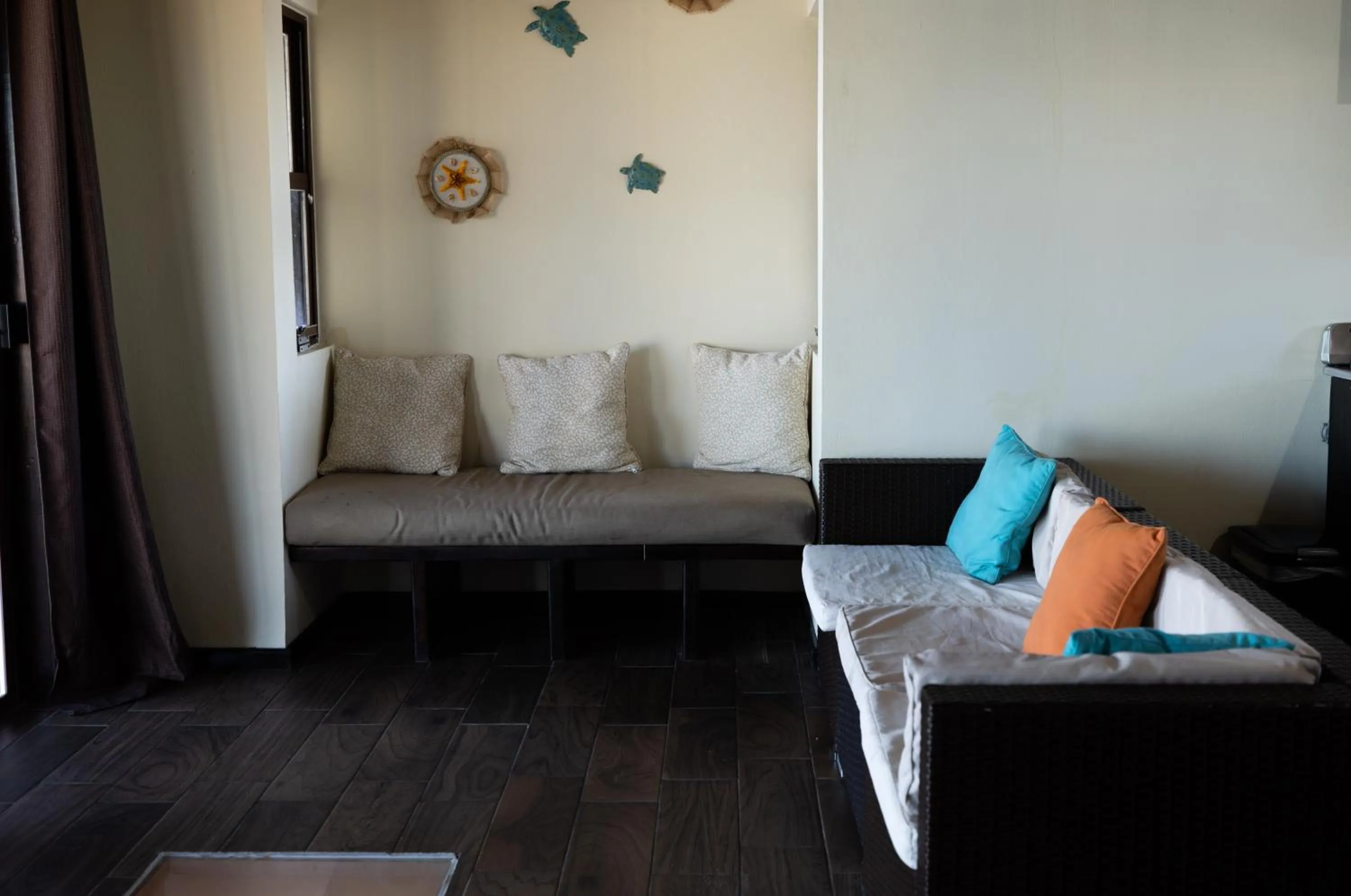 Living room, Bed in Lina Point Belize Overwater Resort