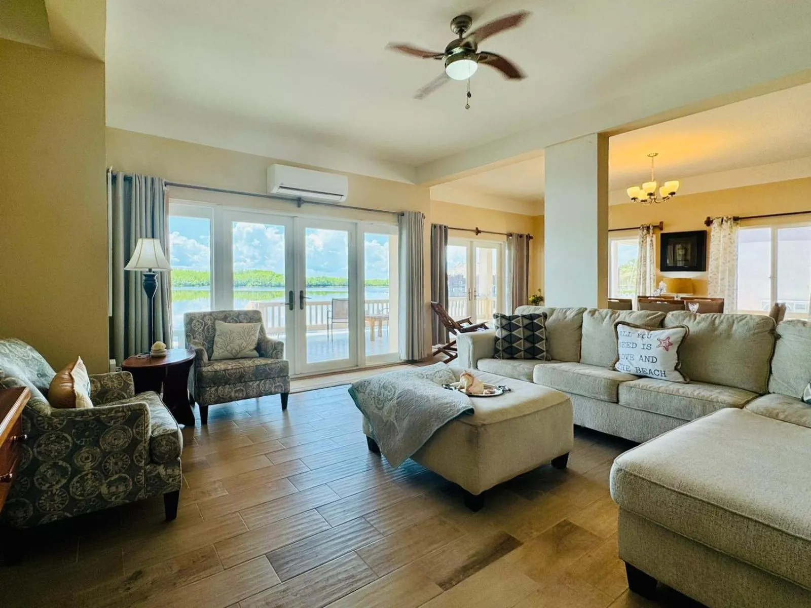 Living room in Lina Point Belize Overwater Resort
