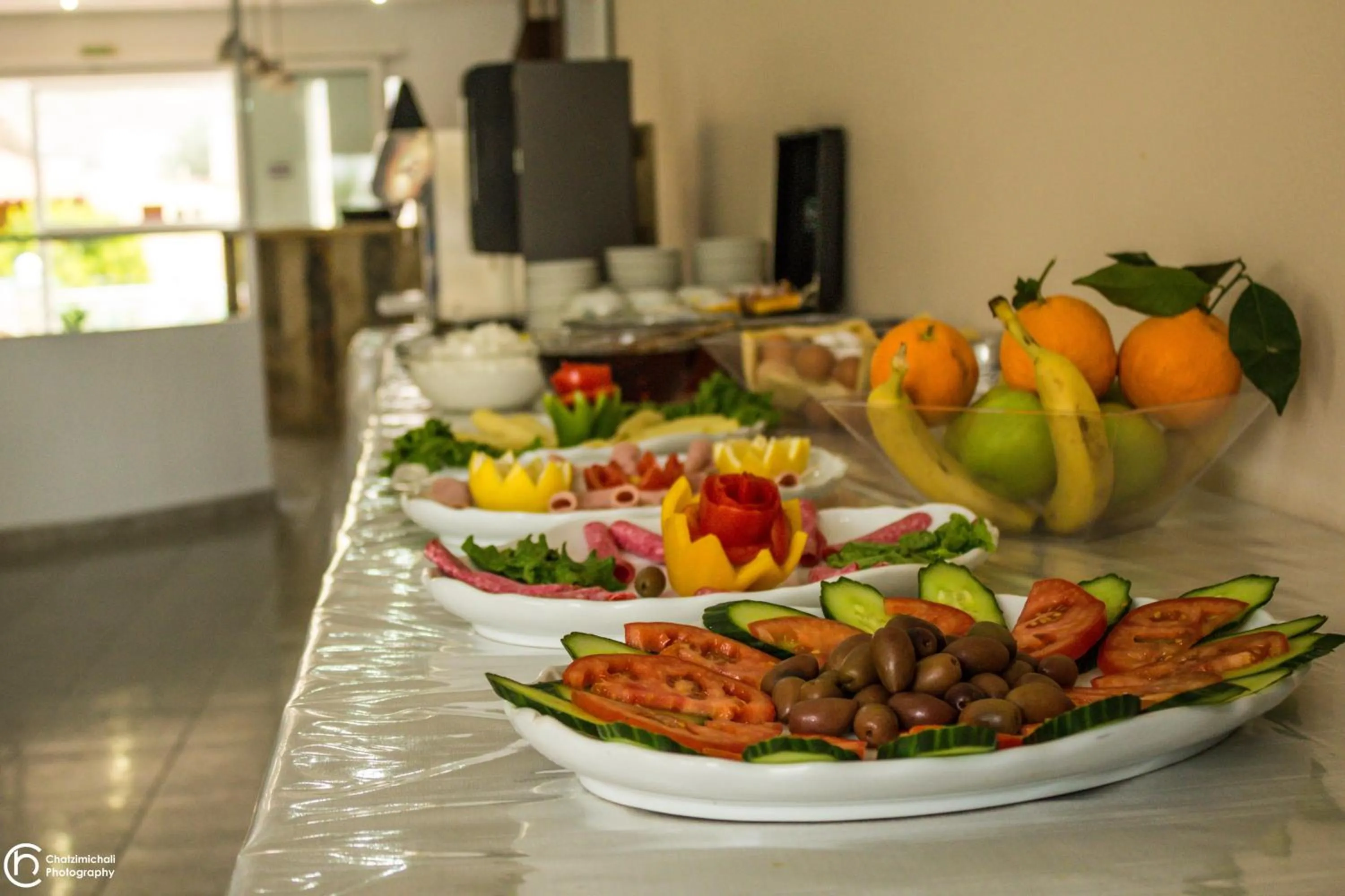 Buffet breakfast in Tsambika Sun Hotel