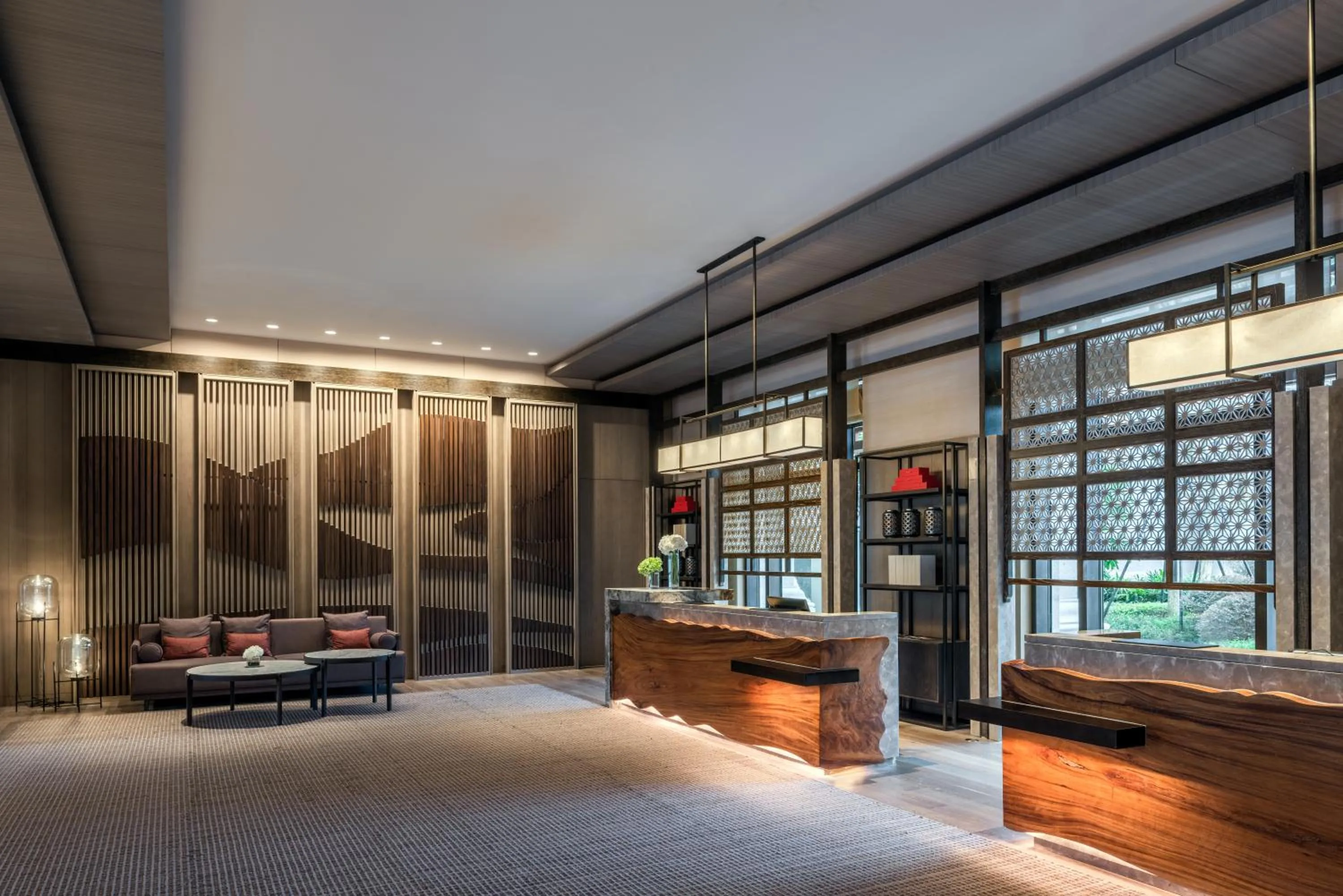 Lobby or reception, Bed in Shenzhen Marriott Hotel Golden Bay