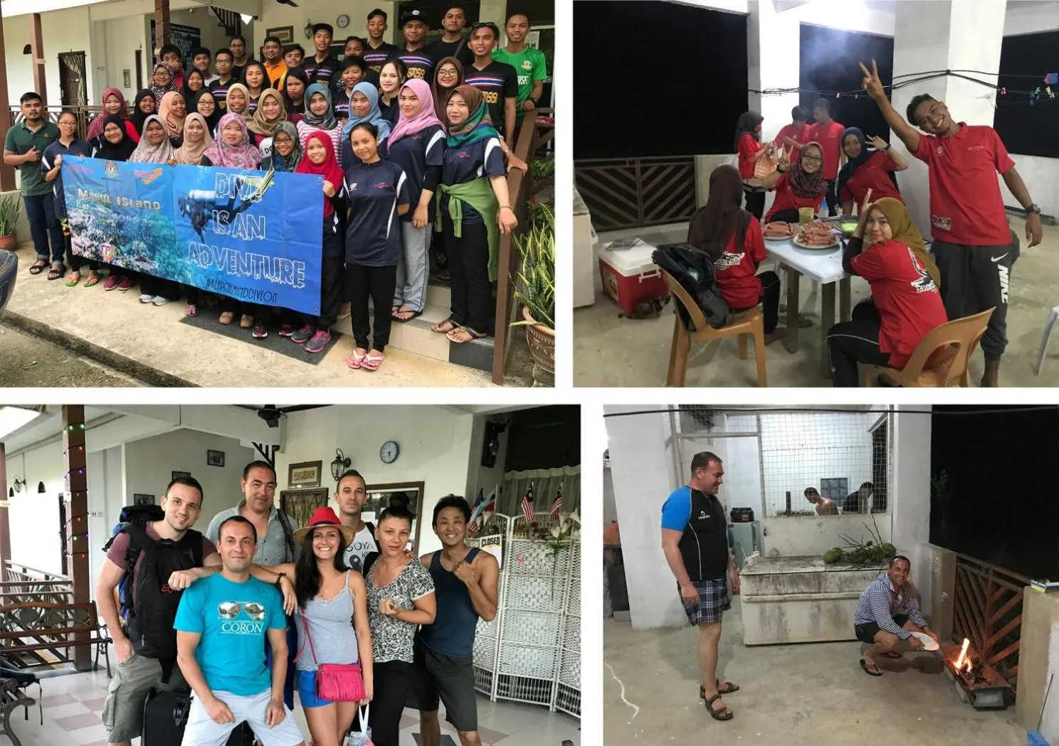 group of guests in RTMS Guesthouse Semporna