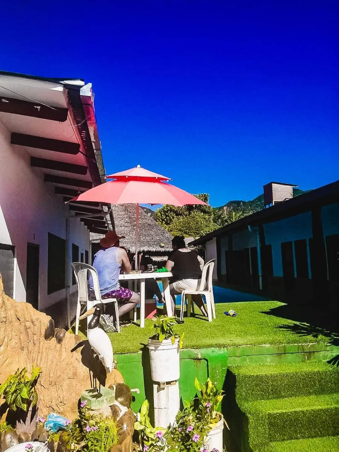 Patio in El Curichal Hostel
