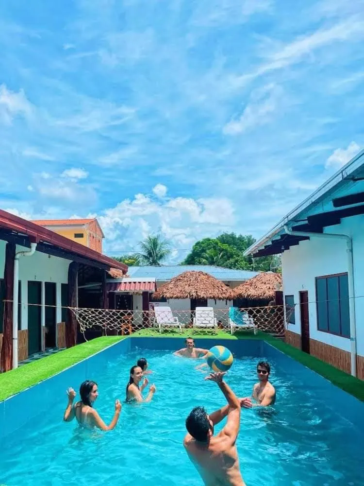 Pool view in El Curichal Hostel
