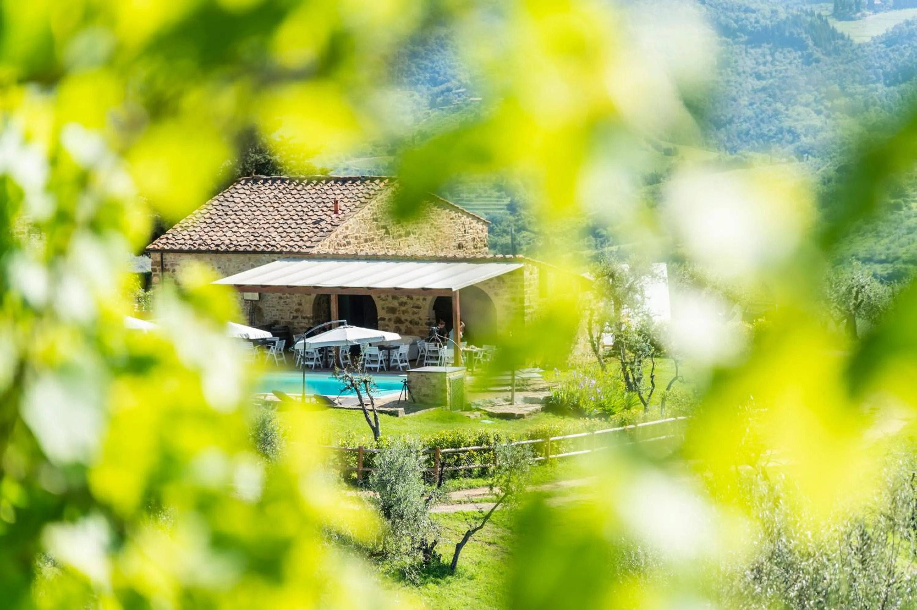 Swimming pool in La Rimbecca Greve in Chianti