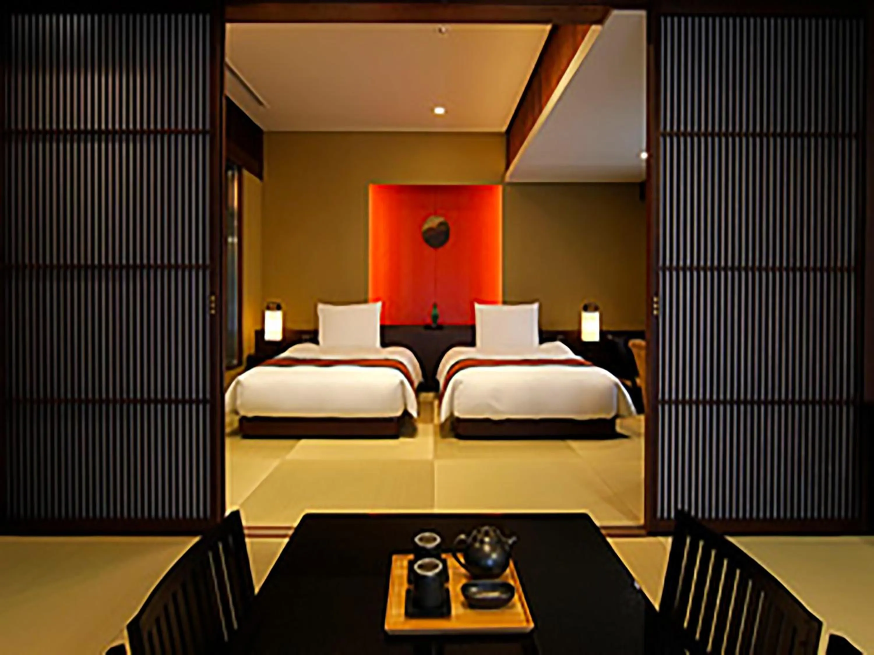 Bedroom, Bed in 竹泉荘 Chikusenso Onsen