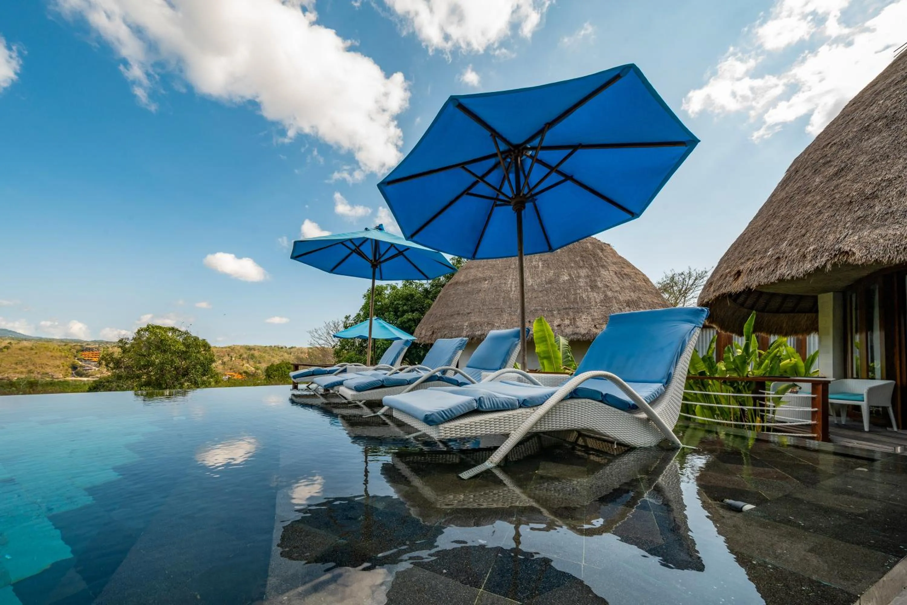Pool view in C-View Villas