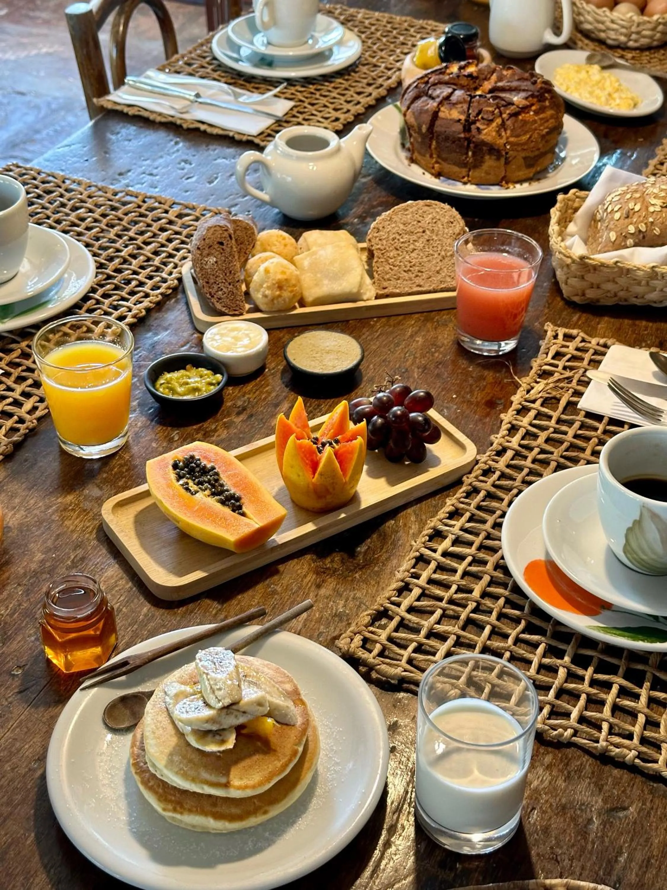 Continental breakfast in Pousada Vila do Mar
