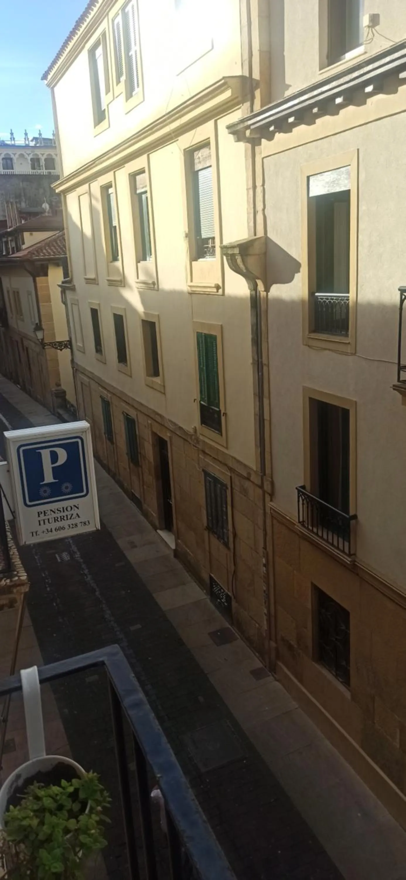 Quiet street view in Pensión Iturriza