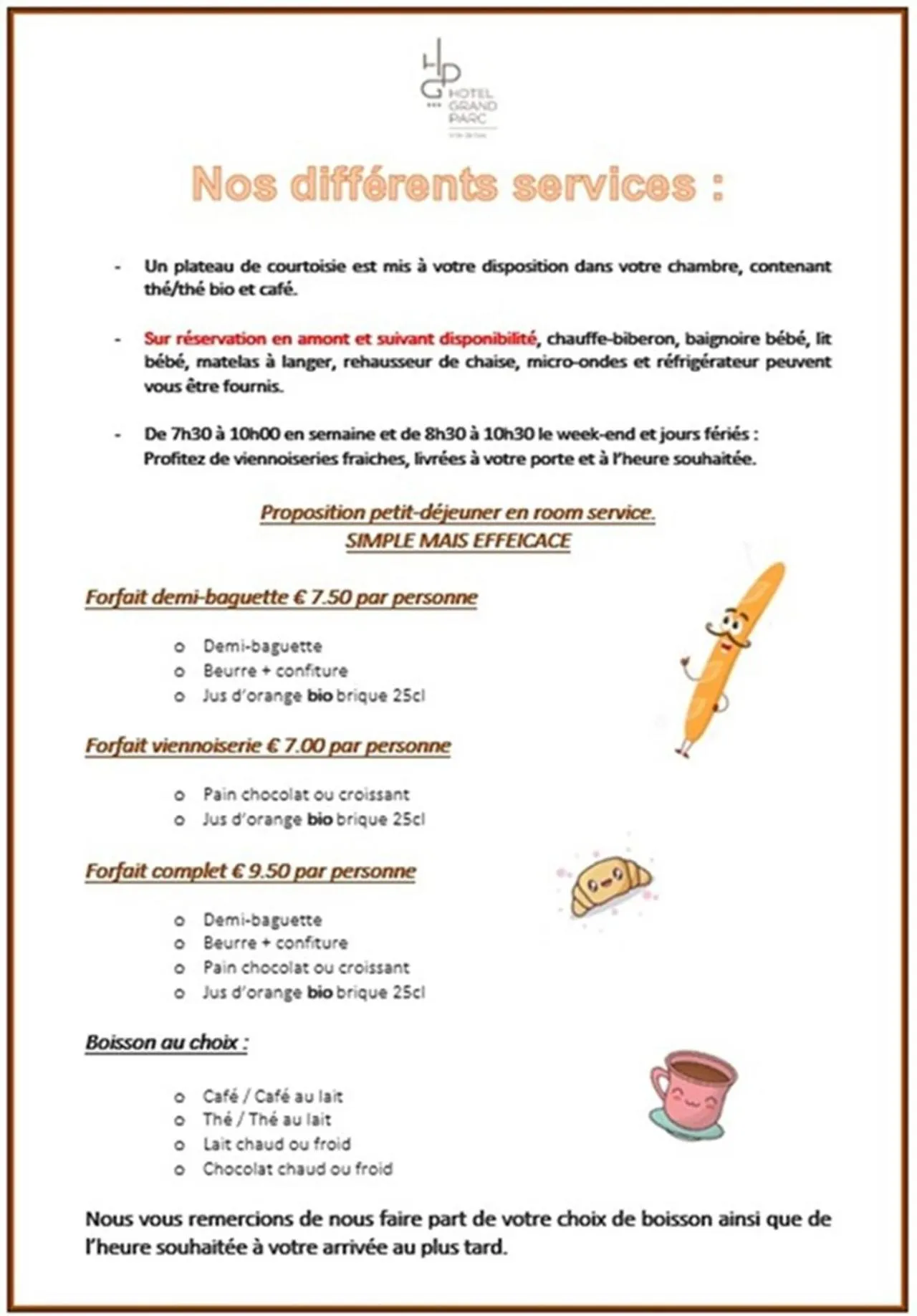 Breakfast in Hotel du Grand Parc