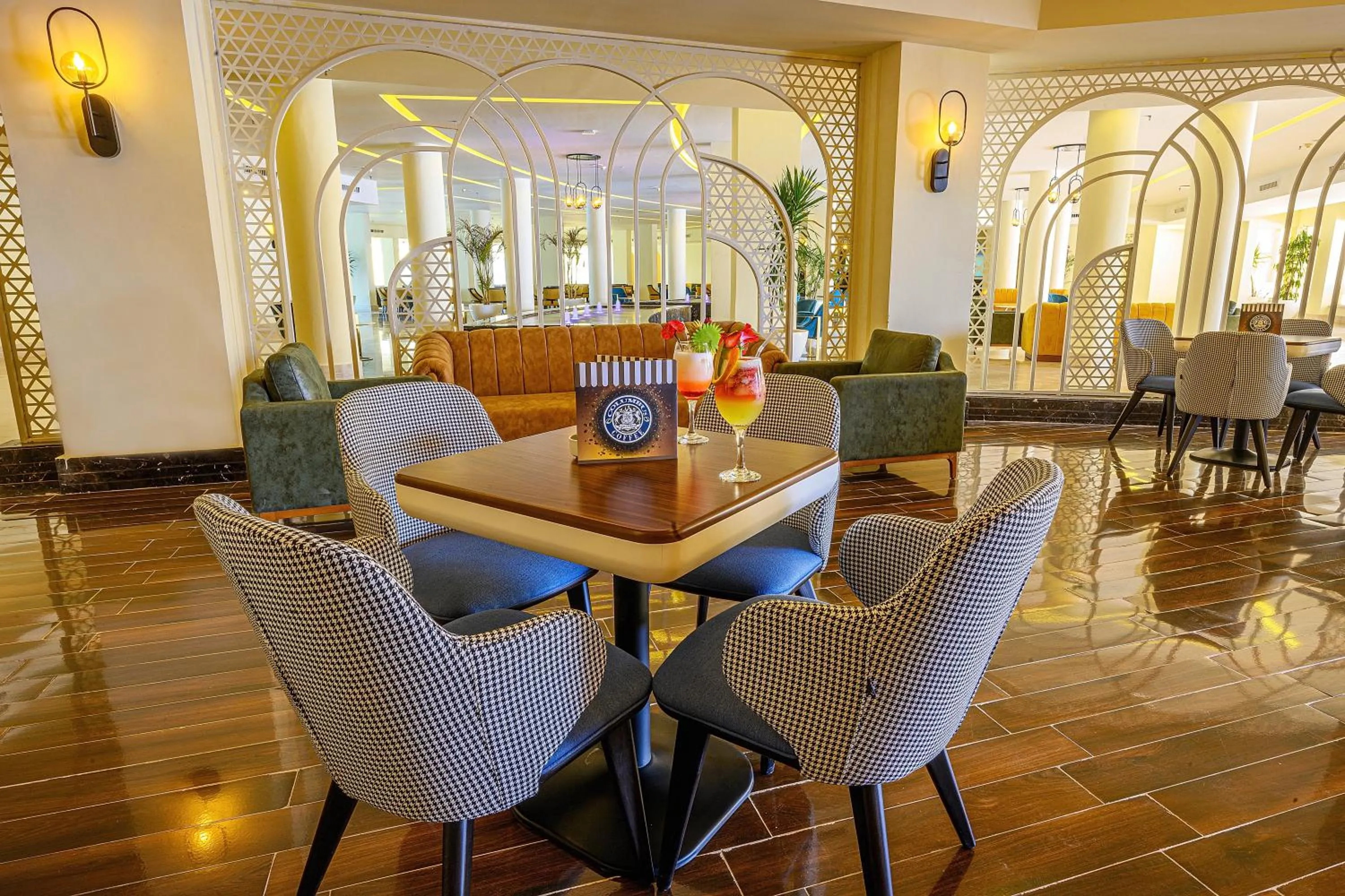 Seating area in Amwaj Beach Club Abu Soma