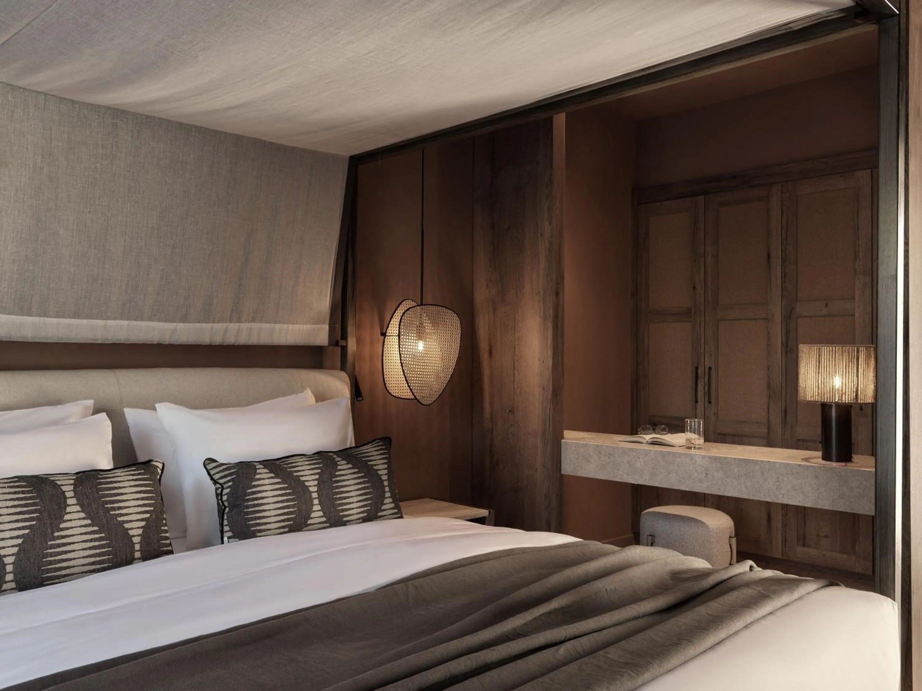 Bed in Aulūs Lindos Rhodes, Curio Collection by Hilton